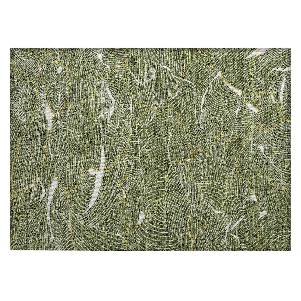 Machine Washable Indoor/ Outdoor Abstract Crackle Chantille Rug