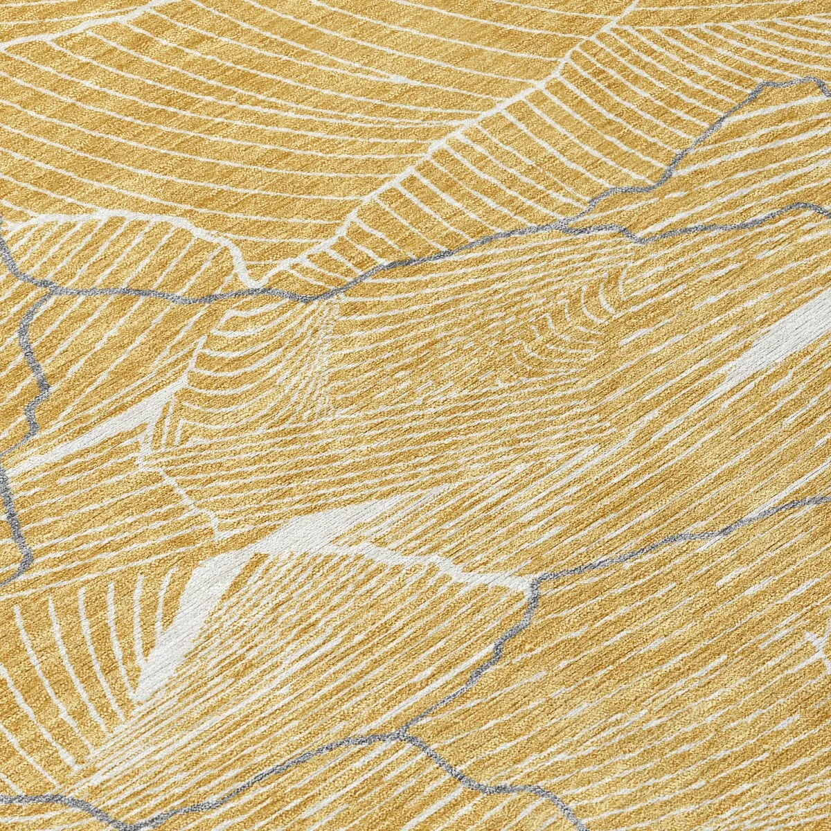 Machine Washable Indoor/ Outdoor Abstract Crackle Chantille Rug