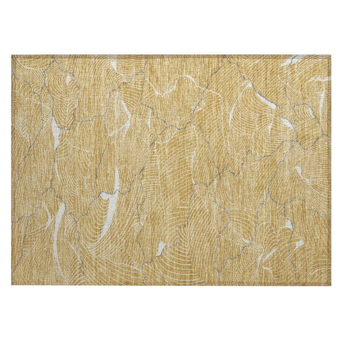 Machine Washable Indoor/ Outdoor Abstract Crackle Chantille Rug