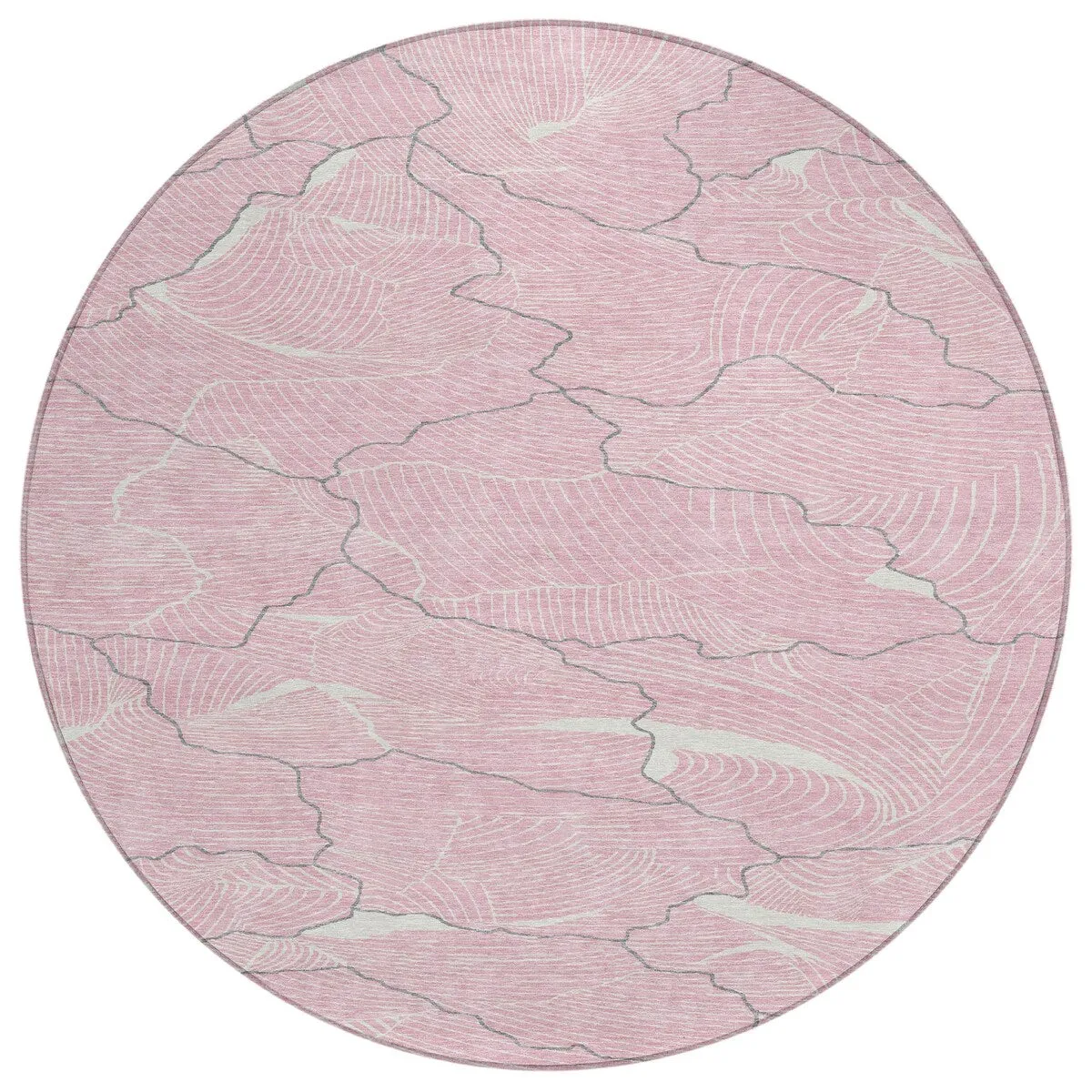 Machine Washable Indoor/ Outdoor Abstract Crackle Chantille Rug