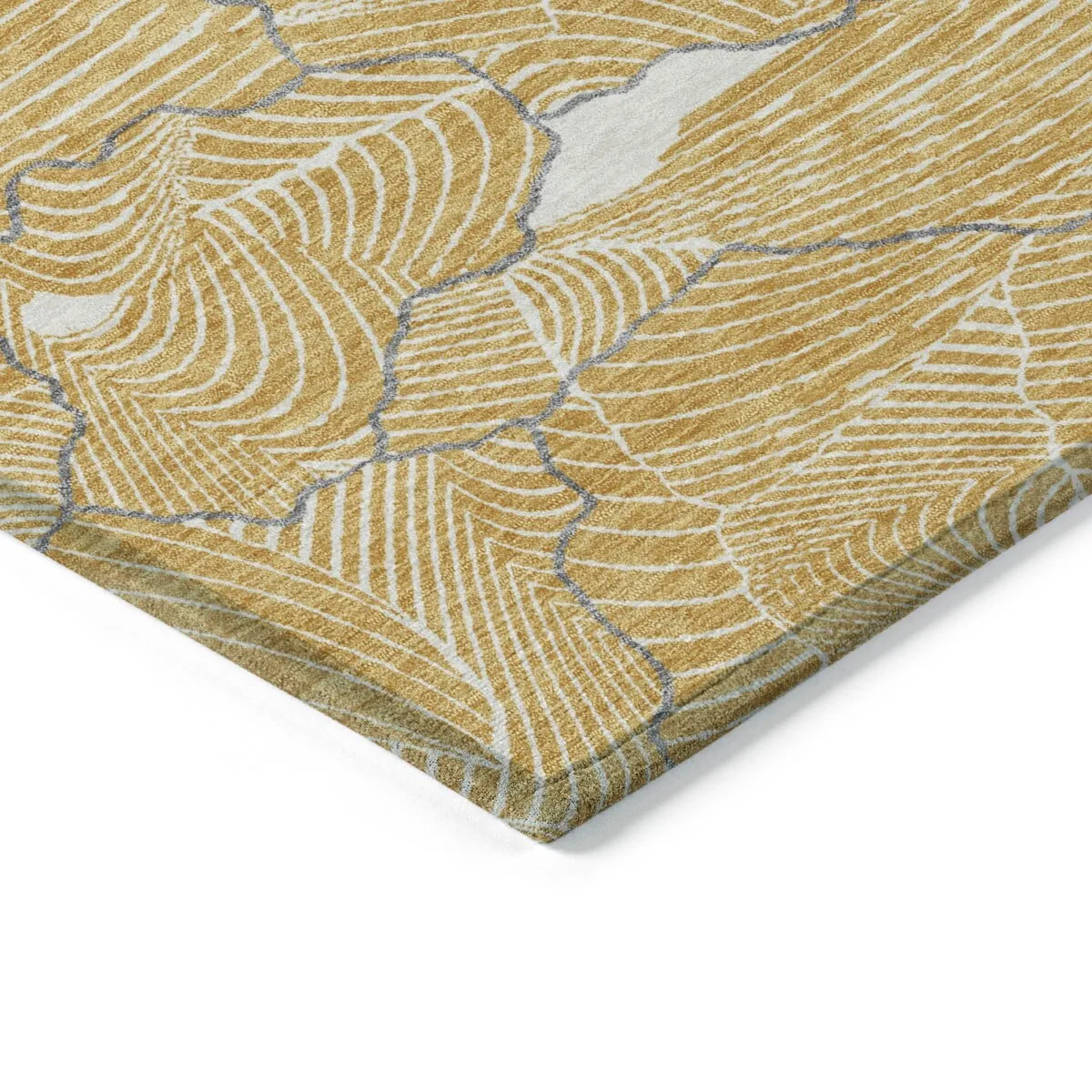 Machine Washable Indoor/ Outdoor Abstract Crackle Chantille Rug