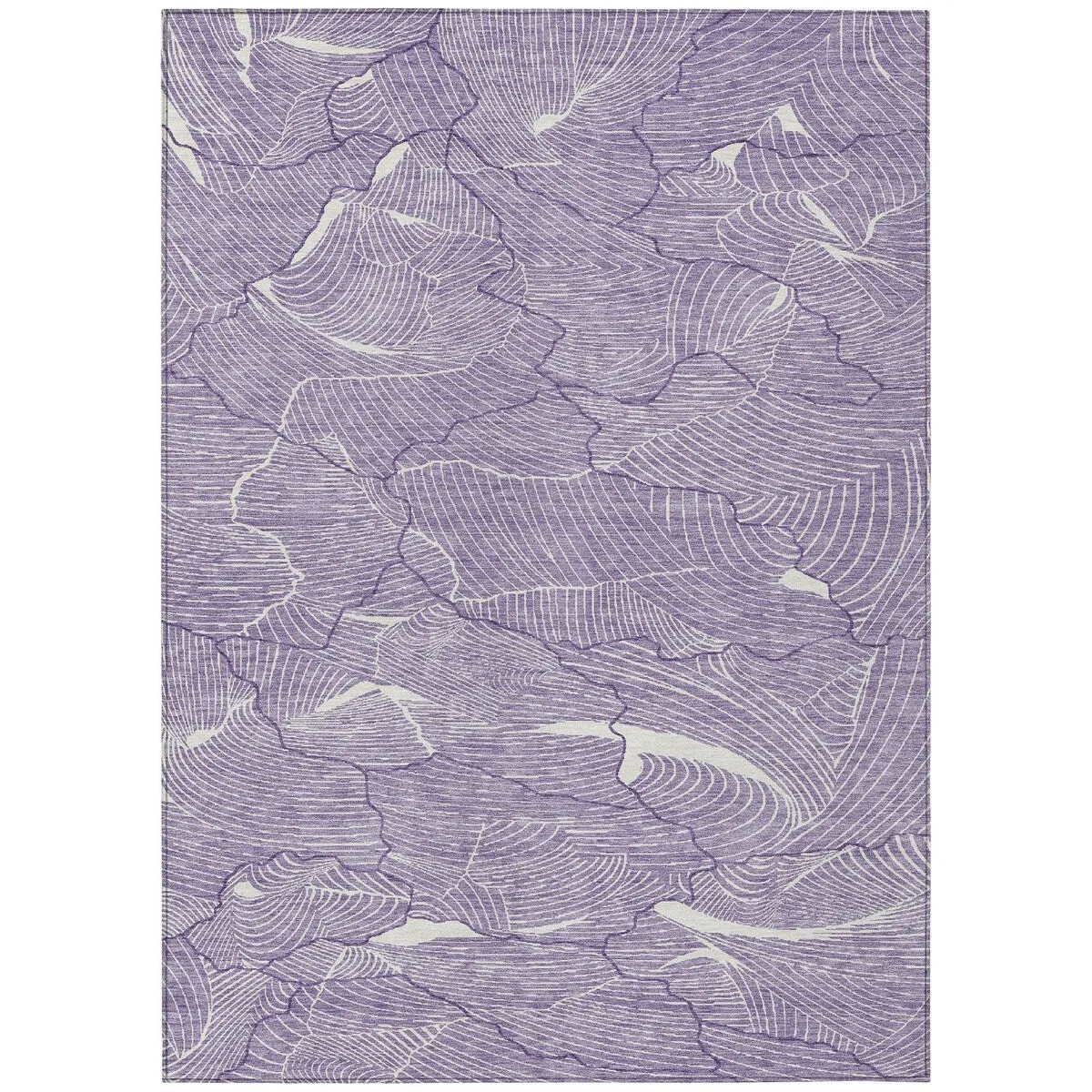Machine Washable Indoor/ Outdoor Abstract Crackle Chantille Rug