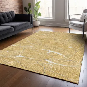 Machine Washable Indoor/ Outdoor Abstract Crackle Chantille Rug