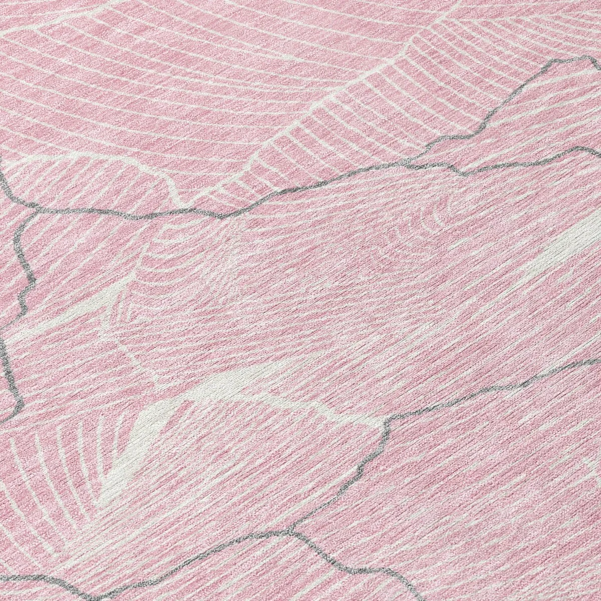 Machine Washable Indoor/ Outdoor Abstract Crackle Chantille Rug