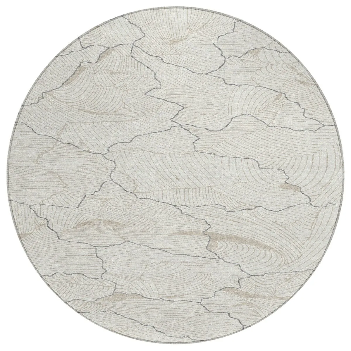 Machine Washable Indoor/ Outdoor Abstract Crackle Chantille Rug