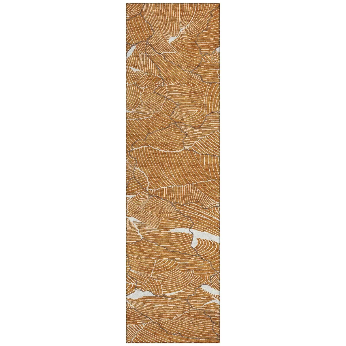 Machine Washable Indoor/ Outdoor Abstract Crackle Chantille Rug