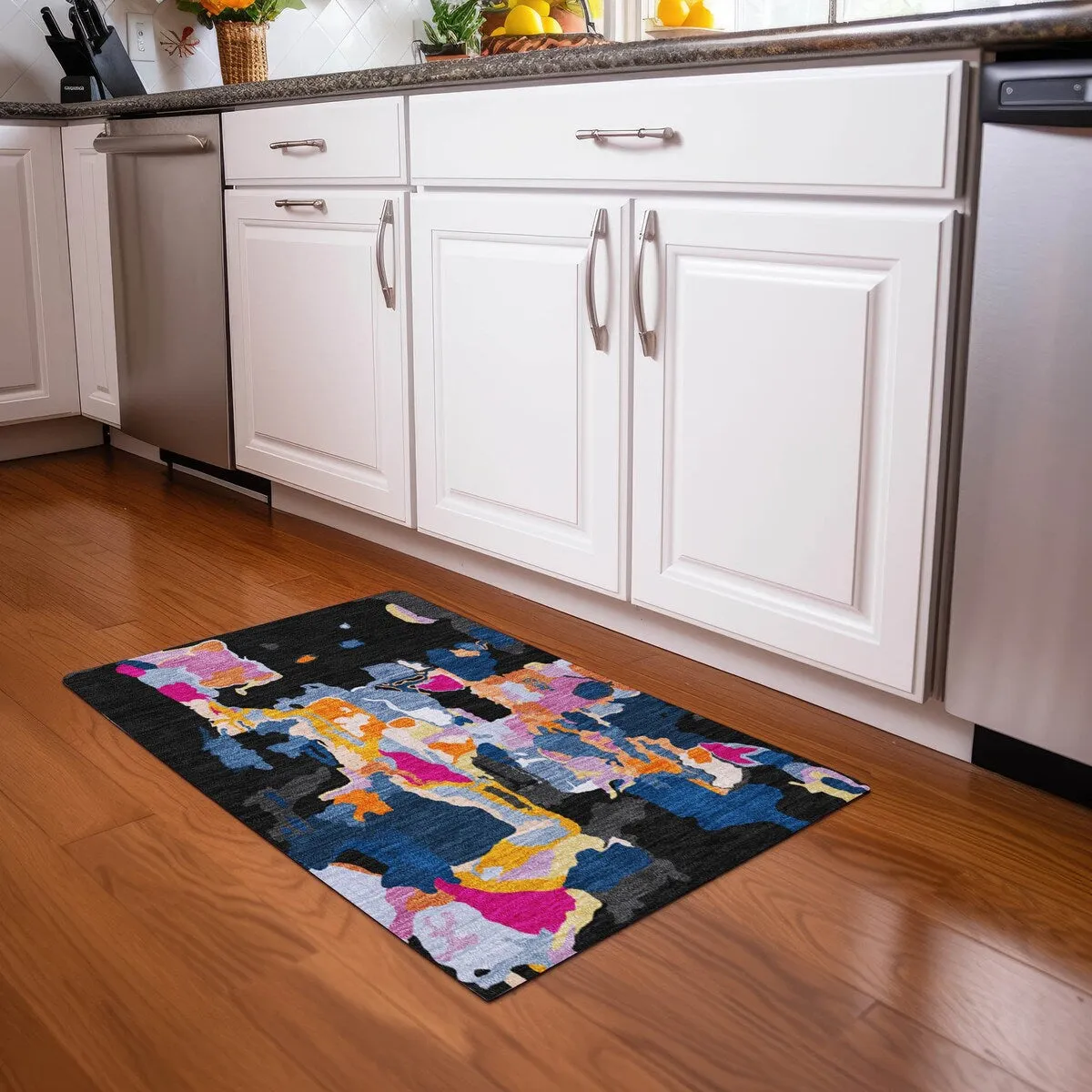 Machine Washable Indoor/ Outdoor Abstract Glam Chantille Rug
