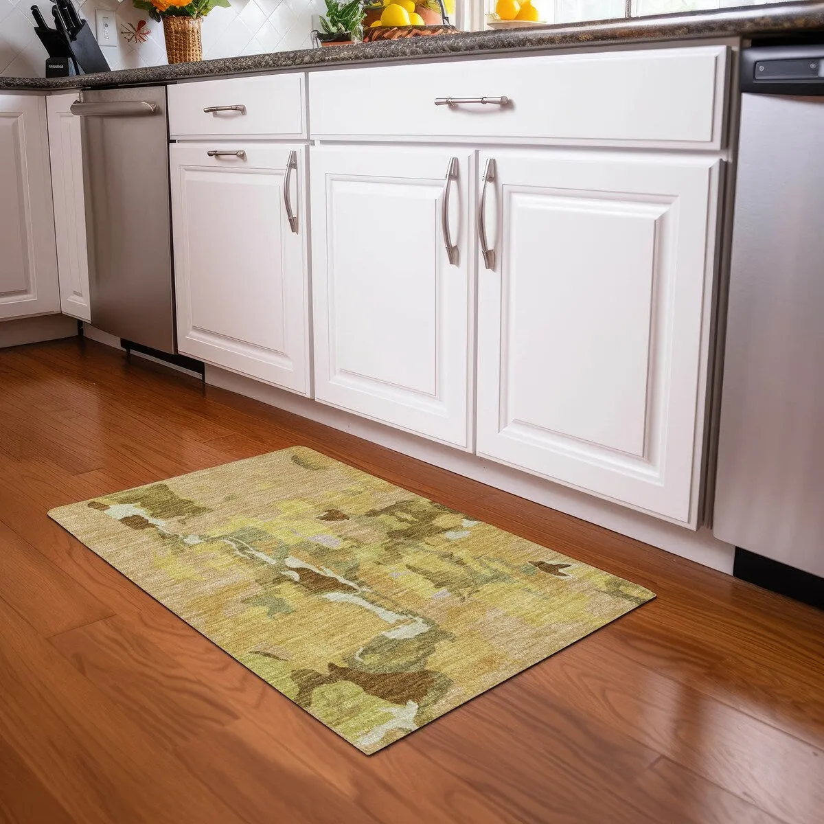 Machine Washable Indoor/ Outdoor Abstract Glam Chantille Rug