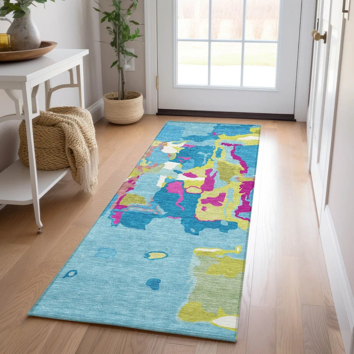 Machine Washable Indoor/ Outdoor Abstract Glam Chantille Rug