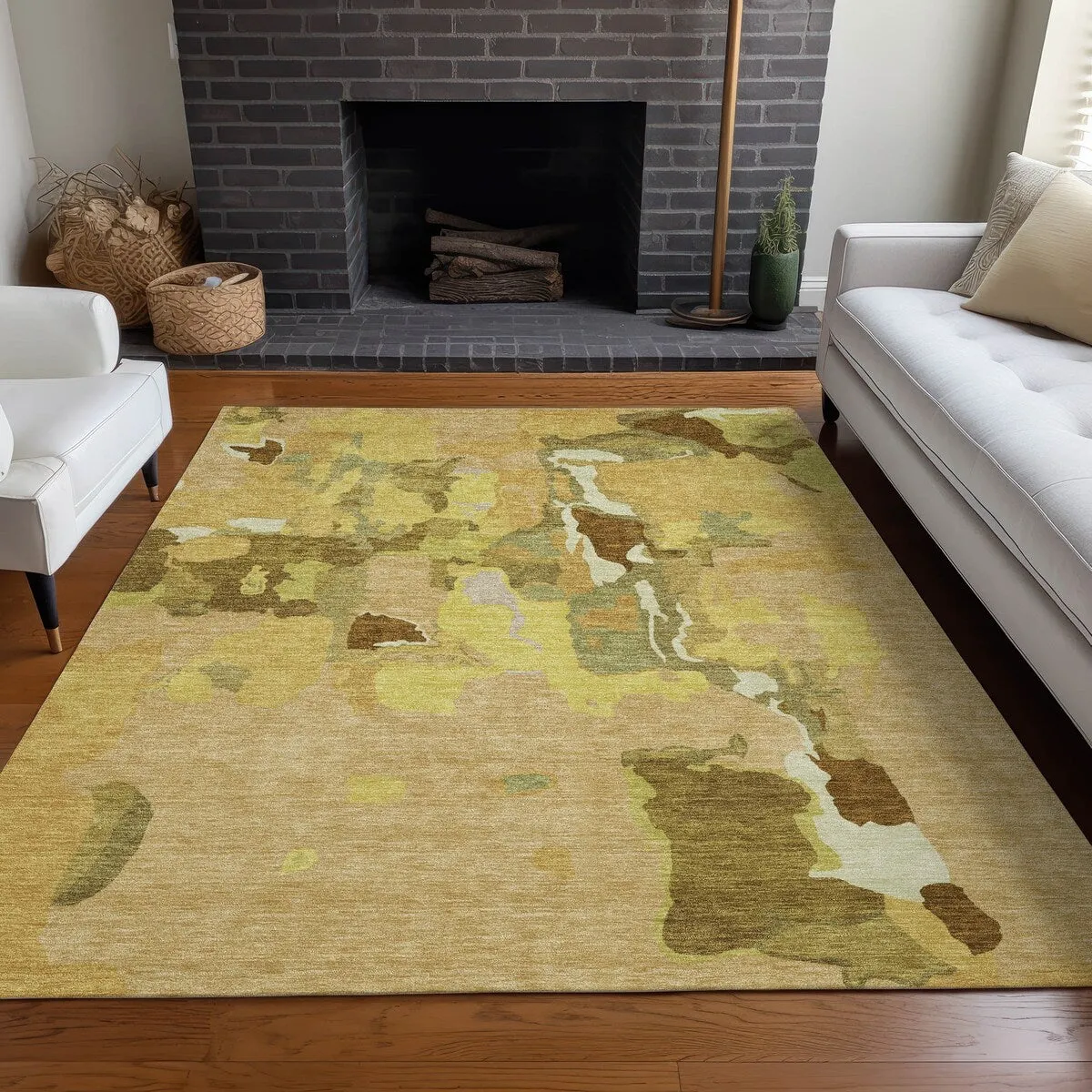 Machine Washable Indoor/ Outdoor Abstract Glam Chantille Rug