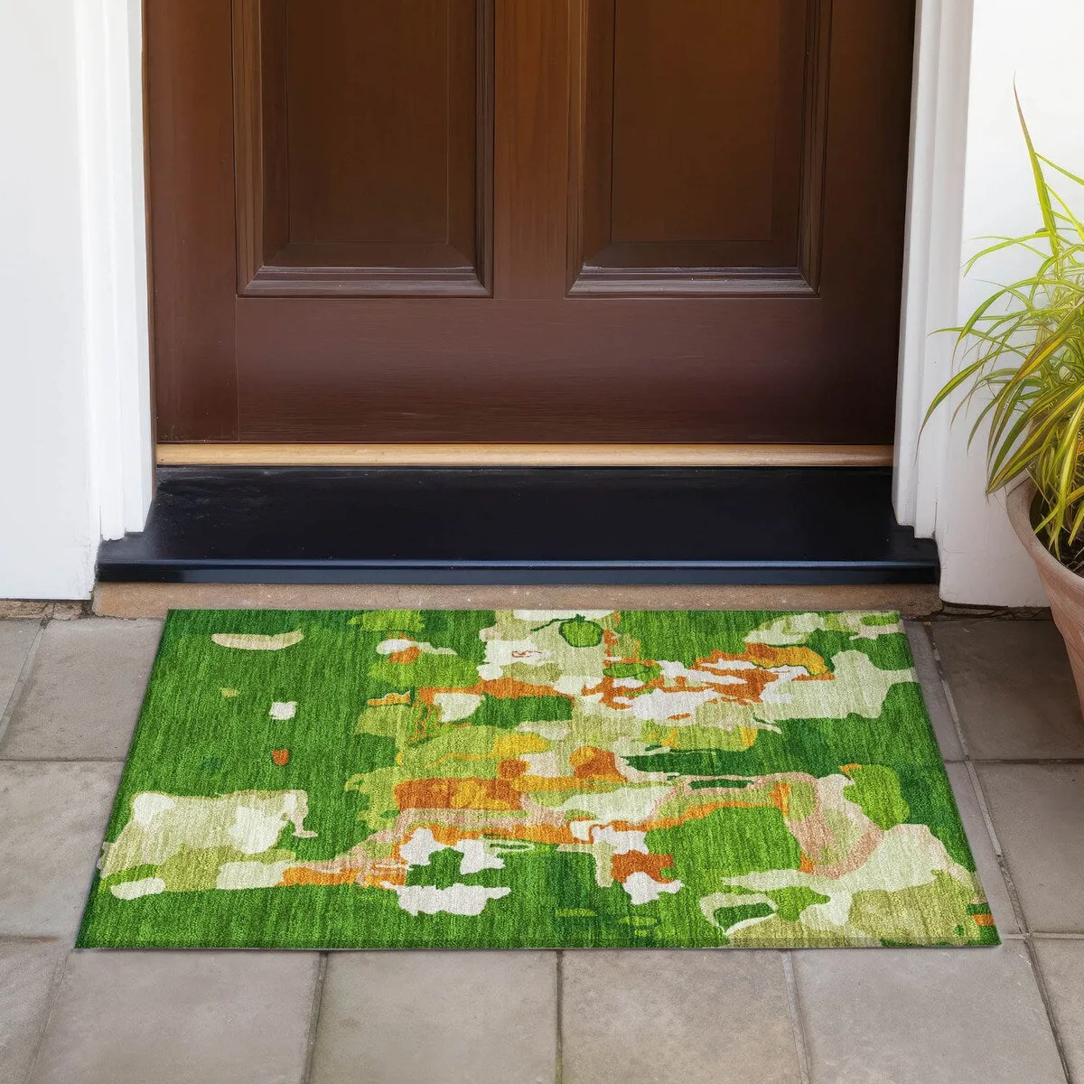 Machine Washable Indoor/ Outdoor Abstract Glam Chantille Rug