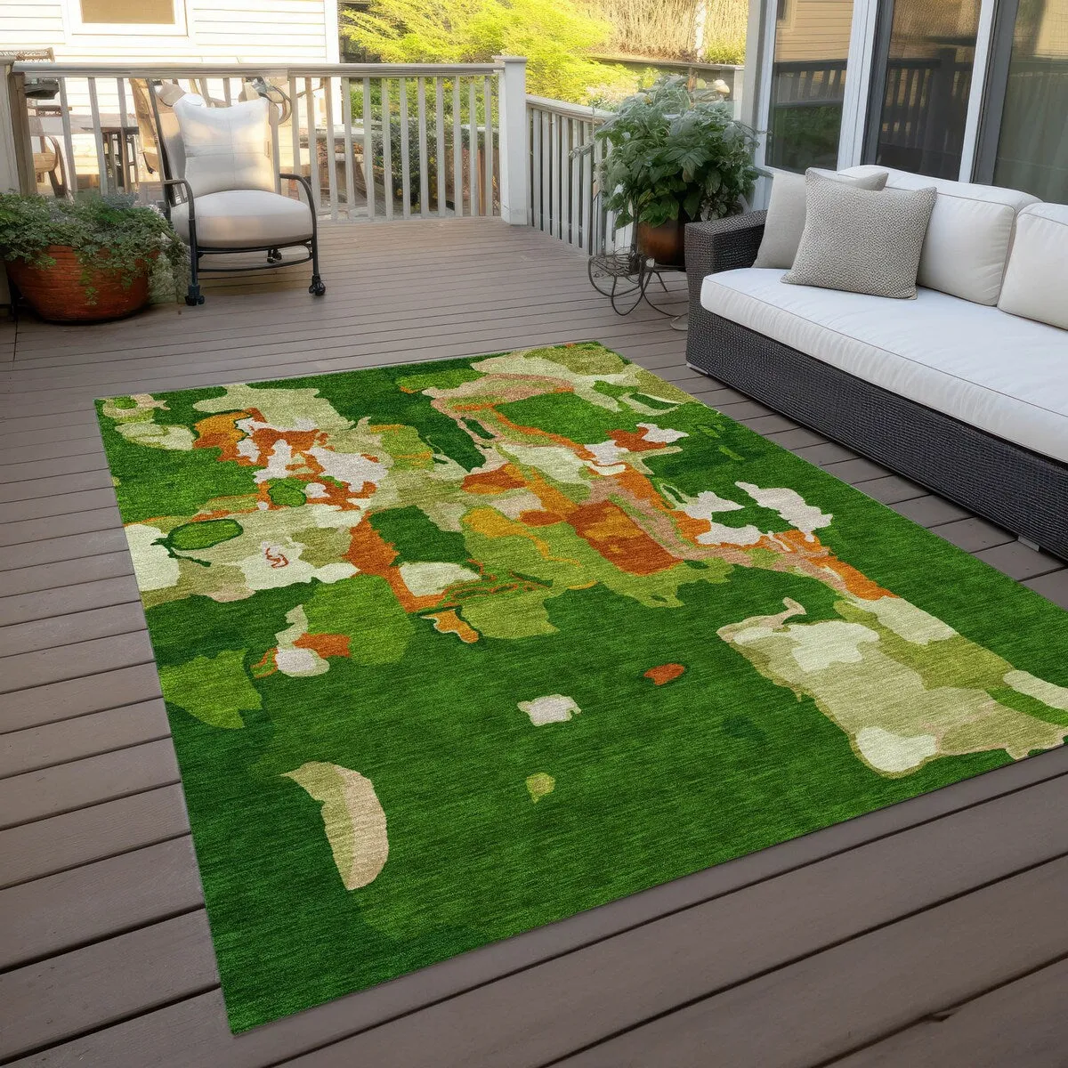 Machine Washable Indoor/ Outdoor Abstract Glam Chantille Rug