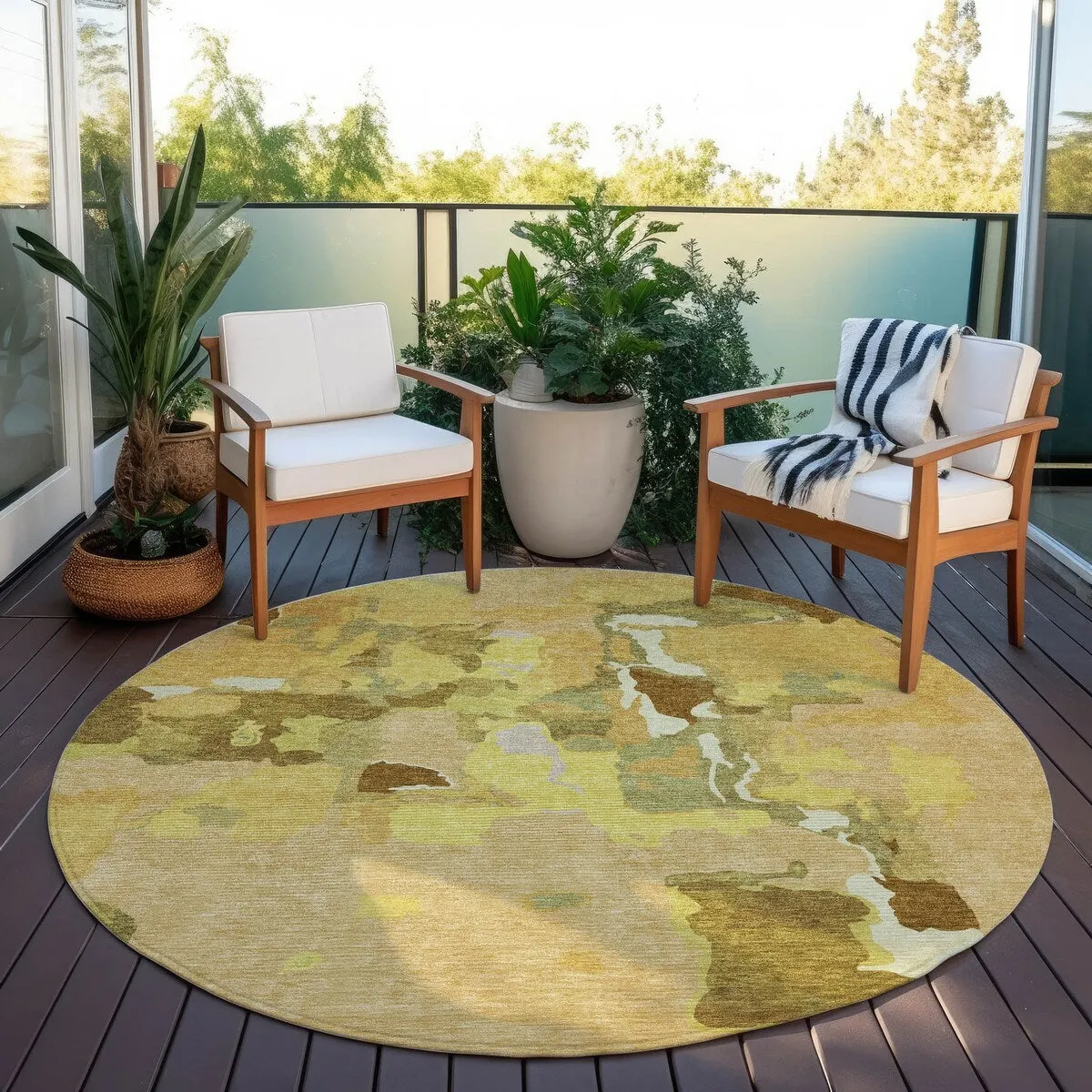 Machine Washable Indoor/ Outdoor Abstract Glam Chantille Rug