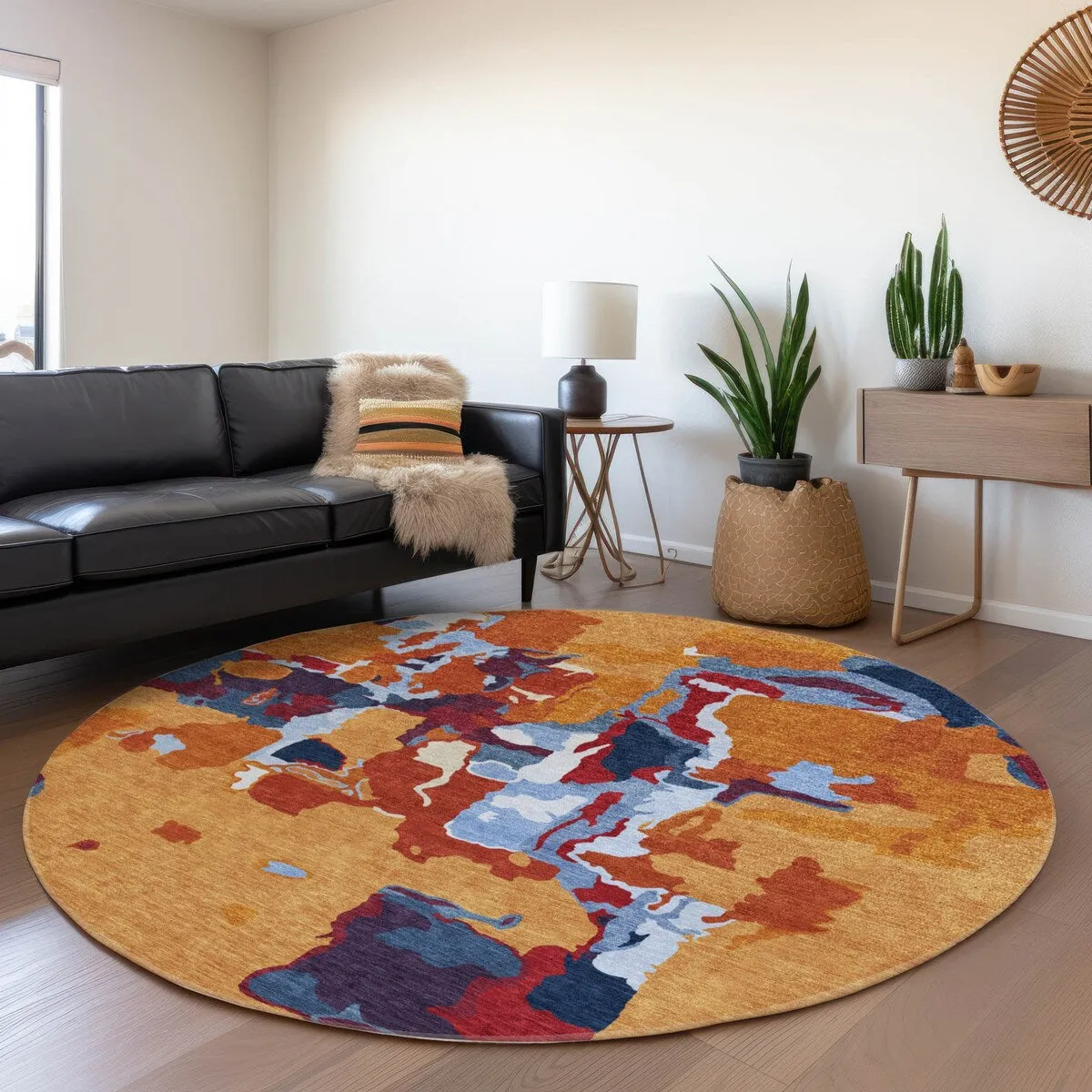 Machine Washable Indoor/ Outdoor Abstract Glam Chantille Rug