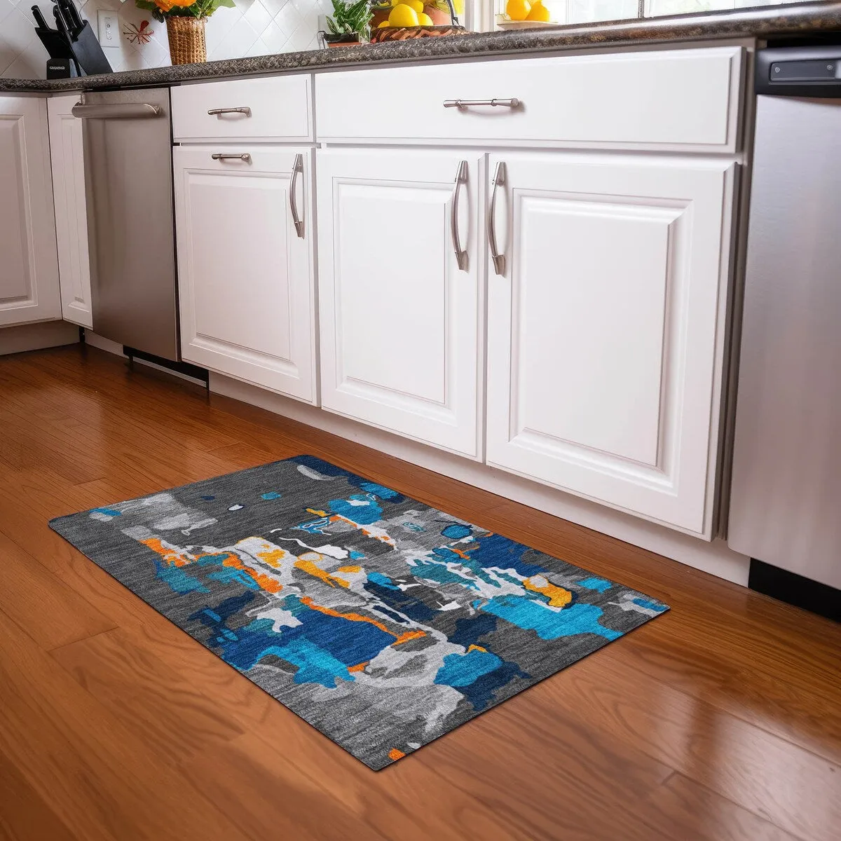 Machine Washable Indoor/ Outdoor Abstract Glam Chantille Rug