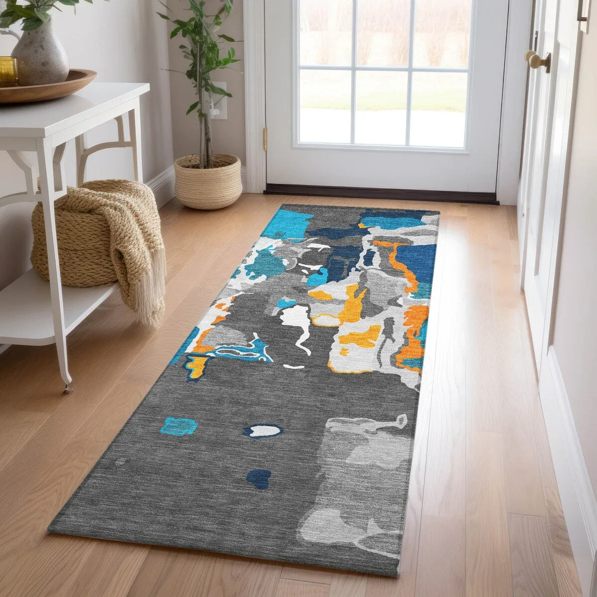 Machine Washable Indoor/ Outdoor Abstract Glam Chantille Rug