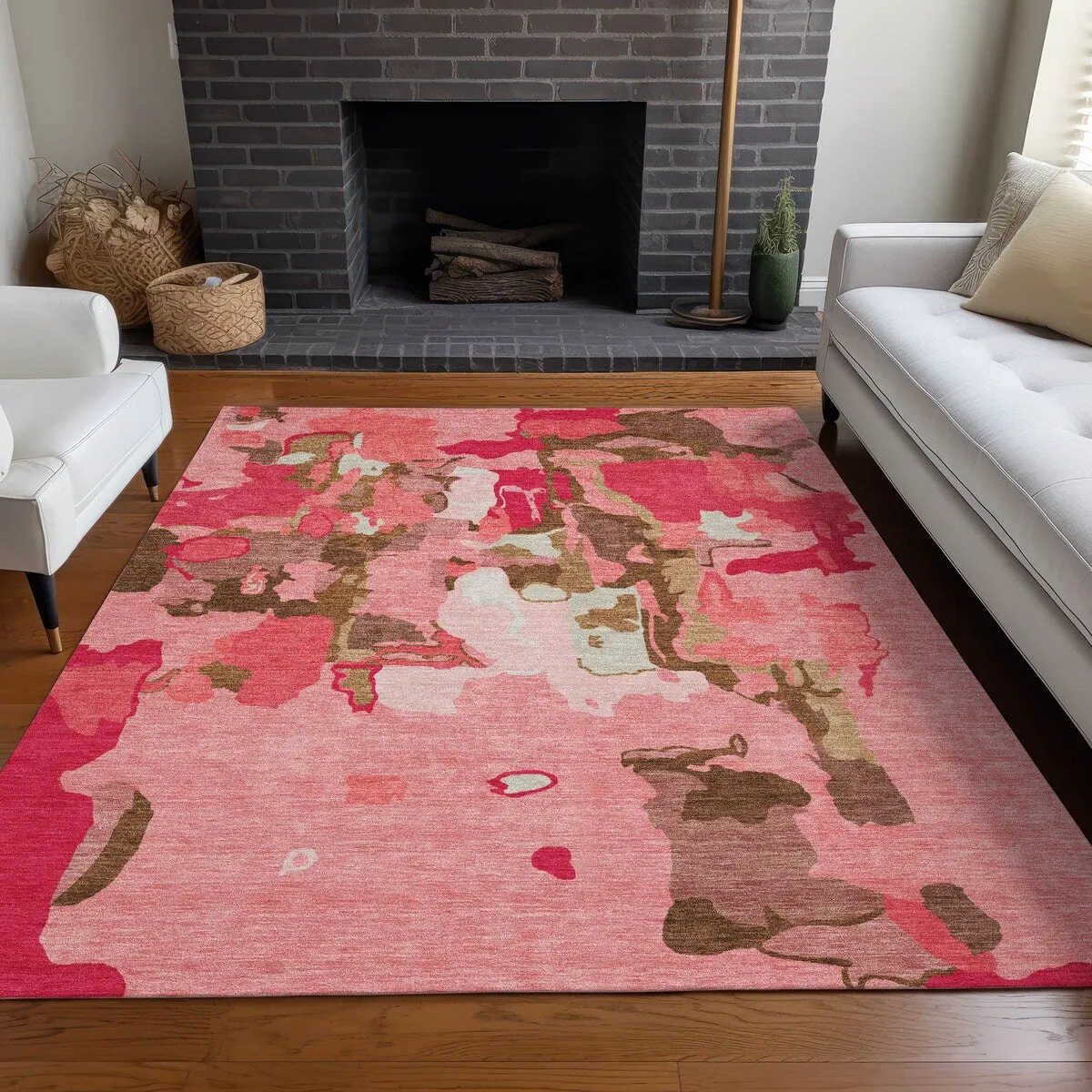 Machine Washable Indoor/ Outdoor Abstract Glam Chantille Rug