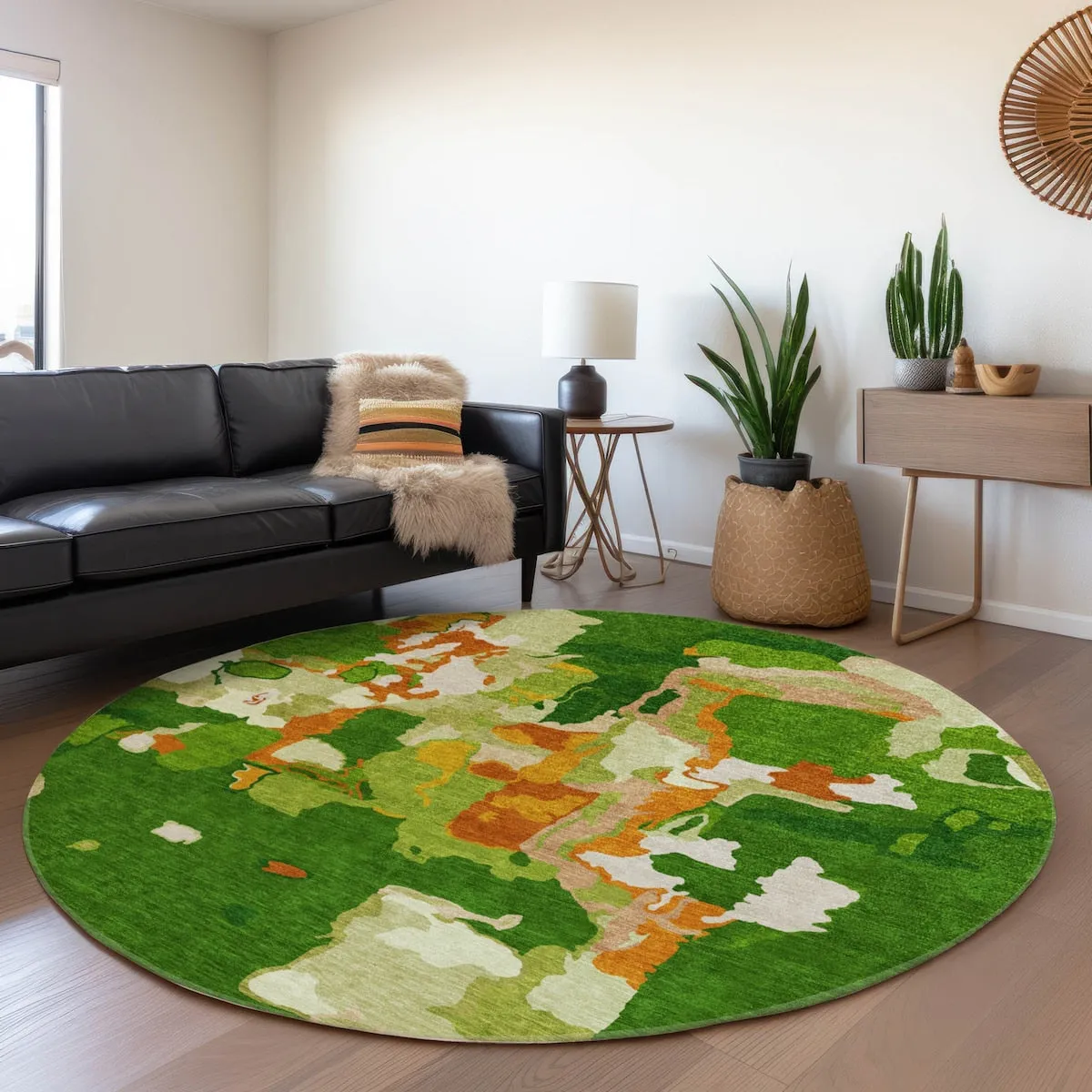 Machine Washable Indoor/ Outdoor Abstract Glam Chantille Rug