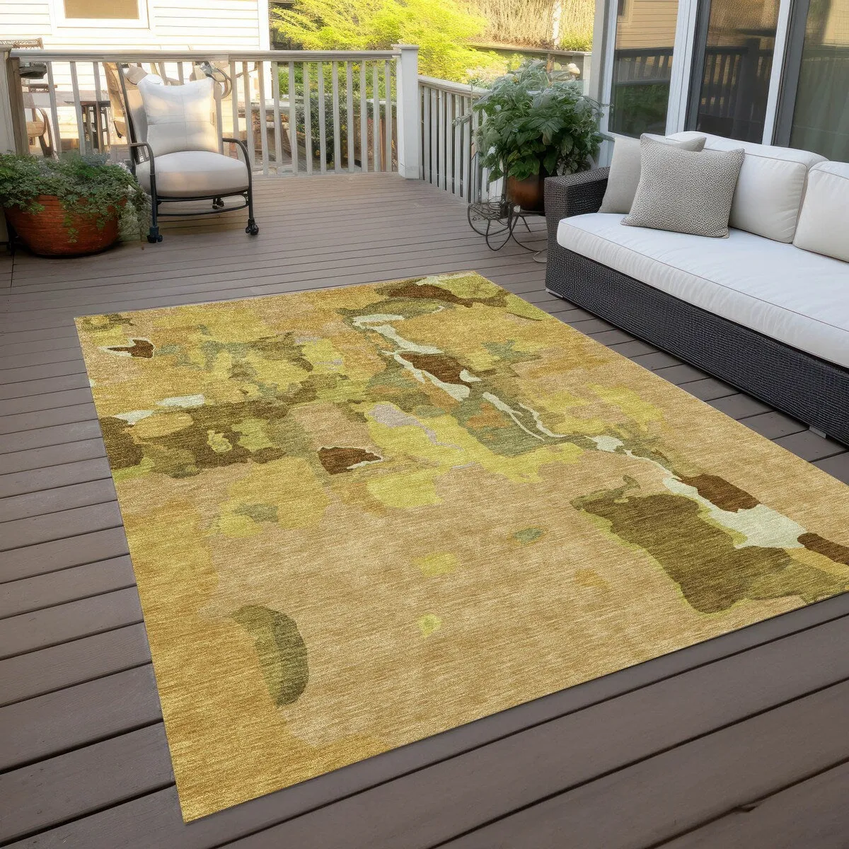 Machine Washable Indoor/ Outdoor Abstract Glam Chantille Rug