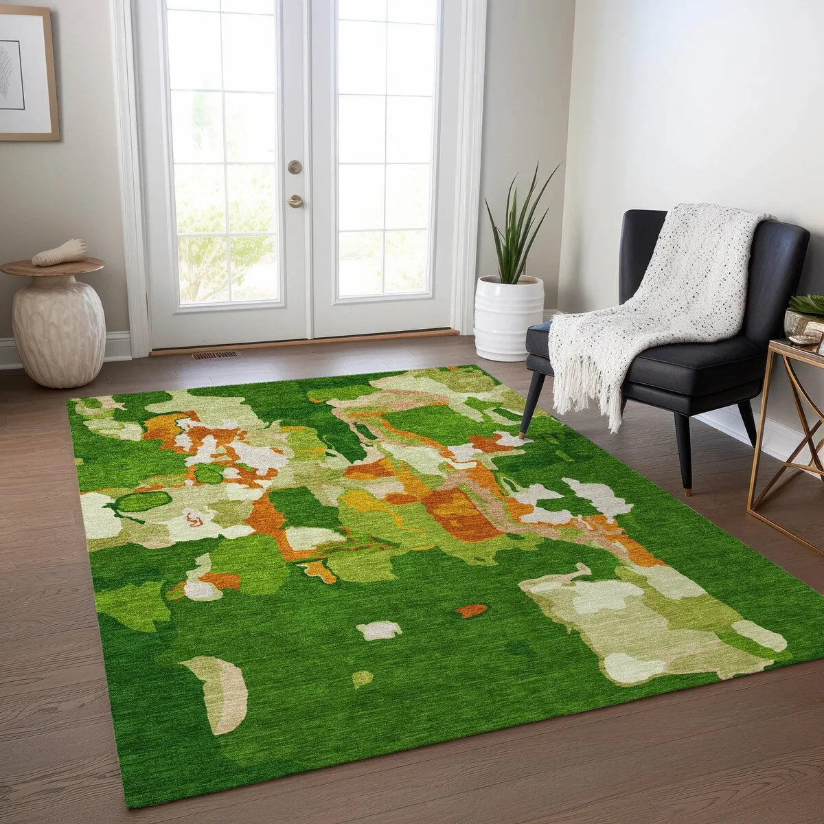 Machine Washable Indoor/ Outdoor Abstract Glam Chantille Rug
