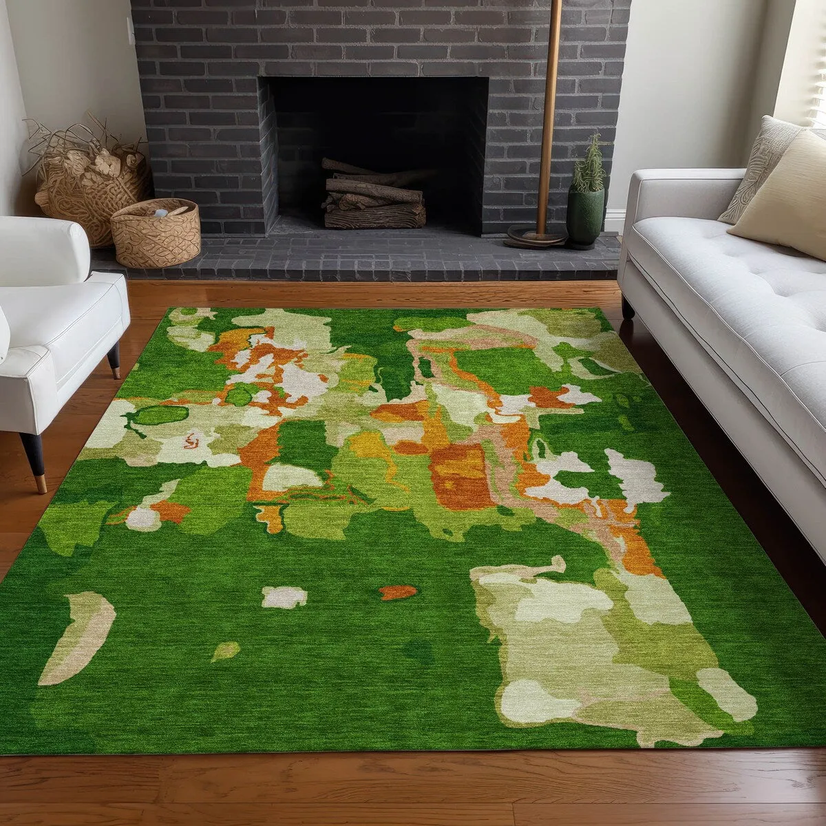 Machine Washable Indoor/ Outdoor Abstract Glam Chantille Rug