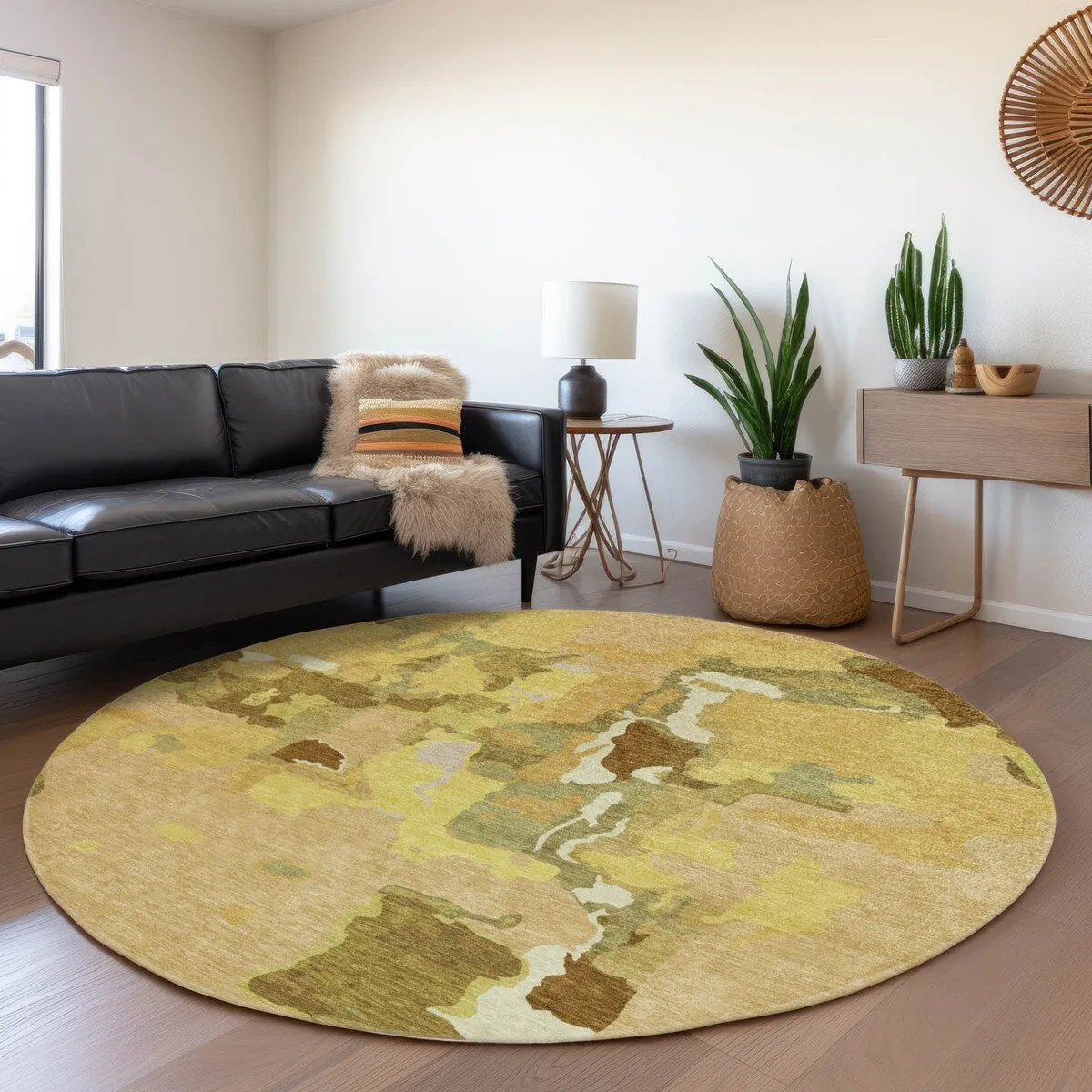 Machine Washable Indoor/ Outdoor Abstract Glam Chantille Rug