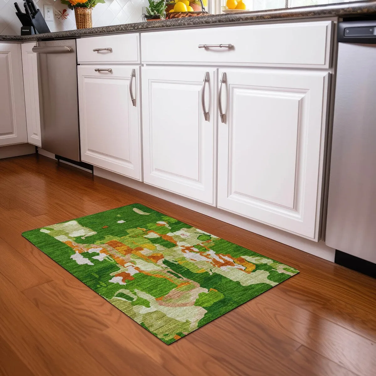 Machine Washable Indoor/ Outdoor Abstract Glam Chantille Rug