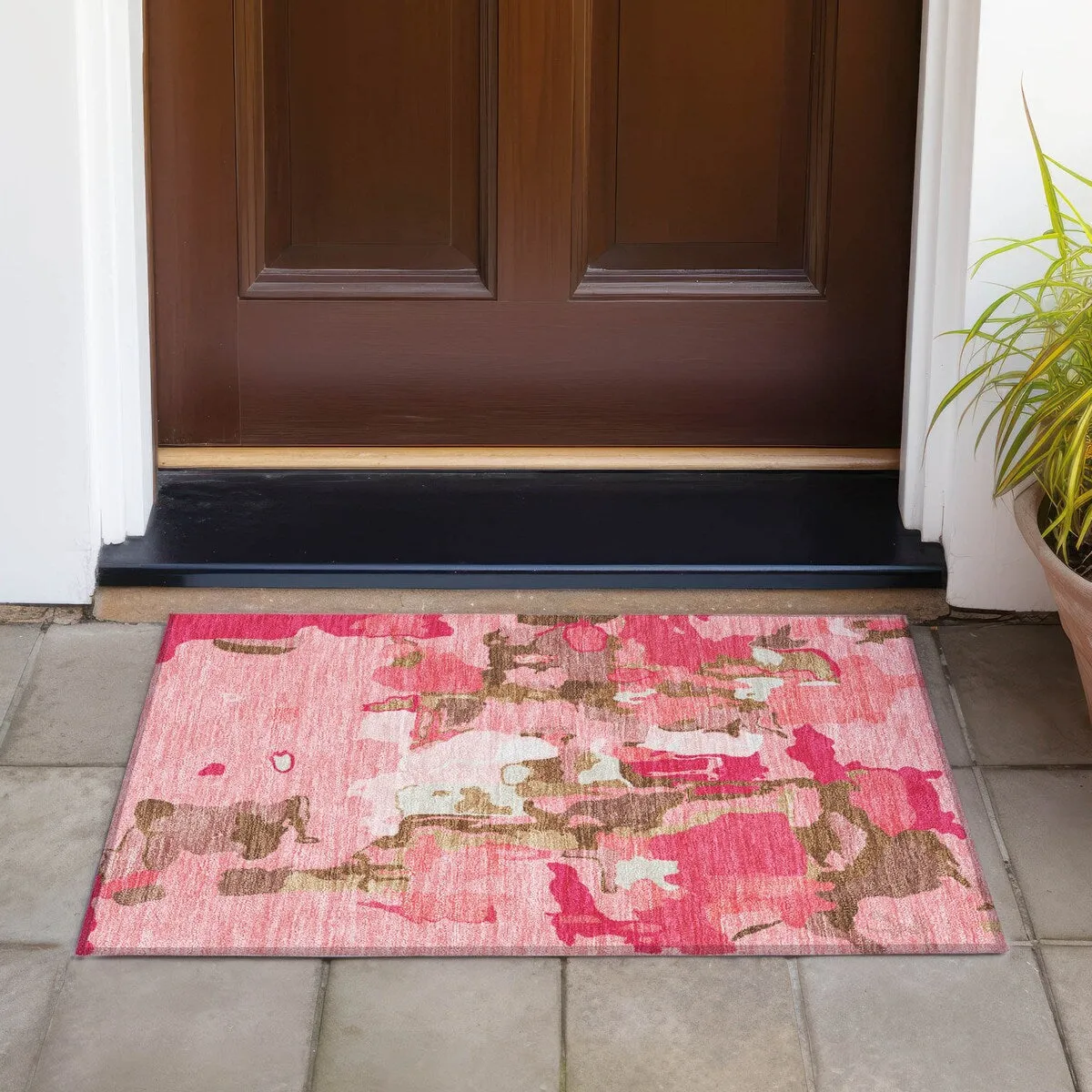 Machine Washable Indoor/ Outdoor Abstract Glam Chantille Rug
