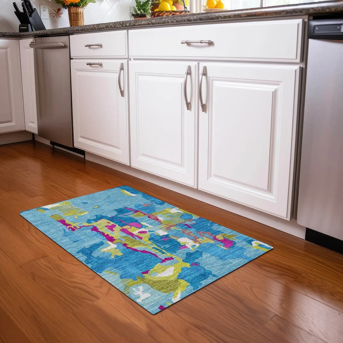 Machine Washable Indoor/ Outdoor Abstract Glam Chantille Rug
