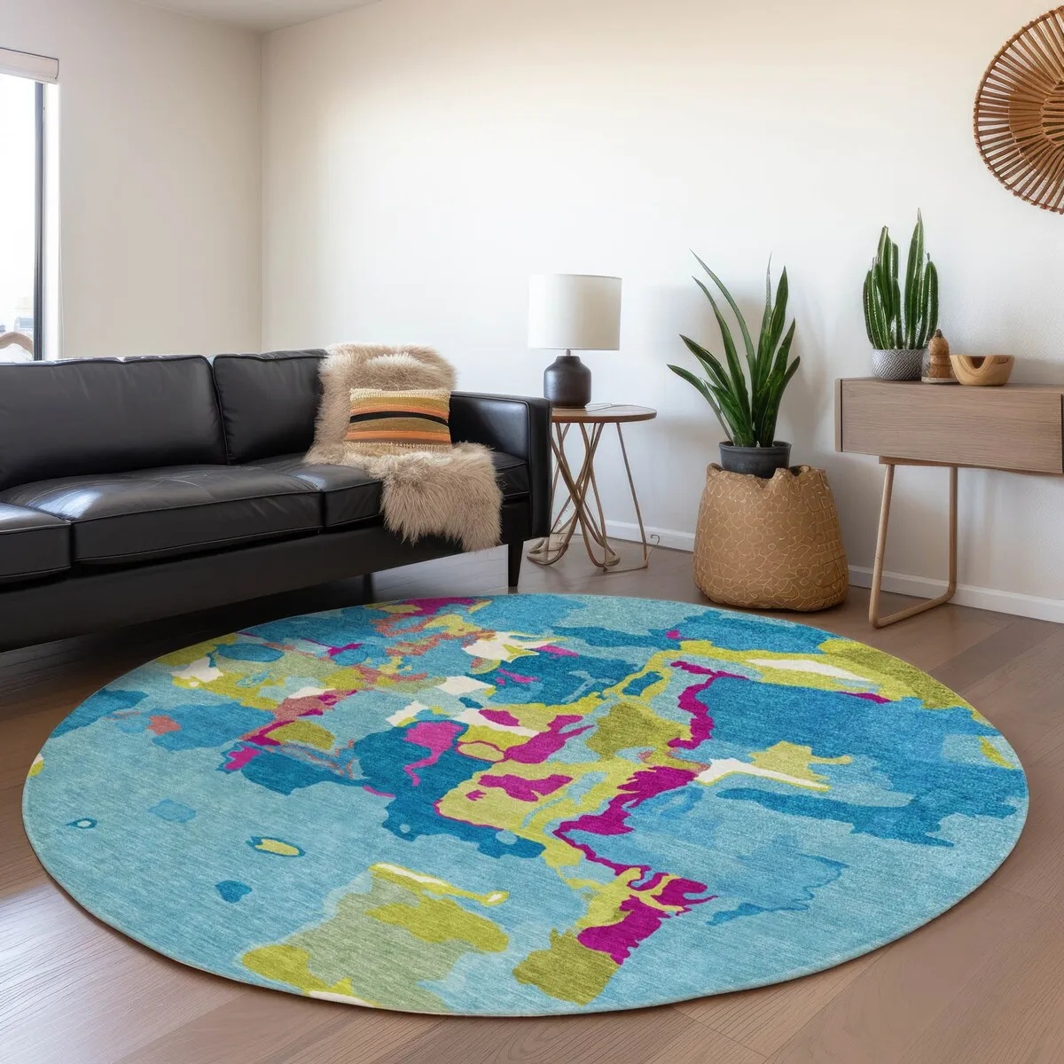 Machine Washable Indoor/ Outdoor Abstract Glam Chantille Rug