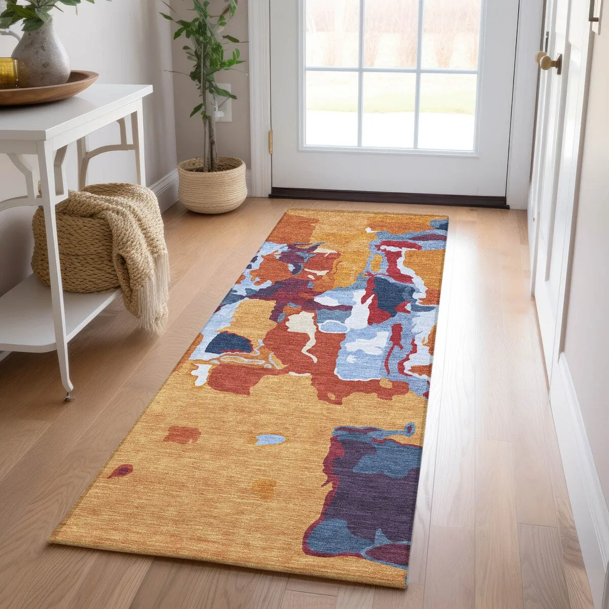 Machine Washable Indoor/ Outdoor Abstract Glam Chantille Rug