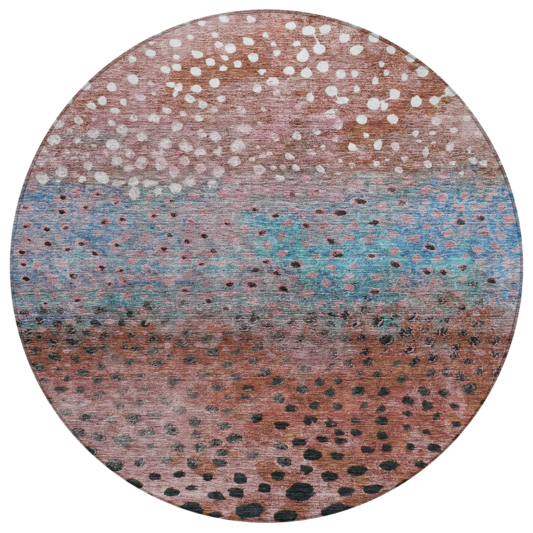 Machine Washable Indoor/ Outdoor Abstract Modern Chantille Rug