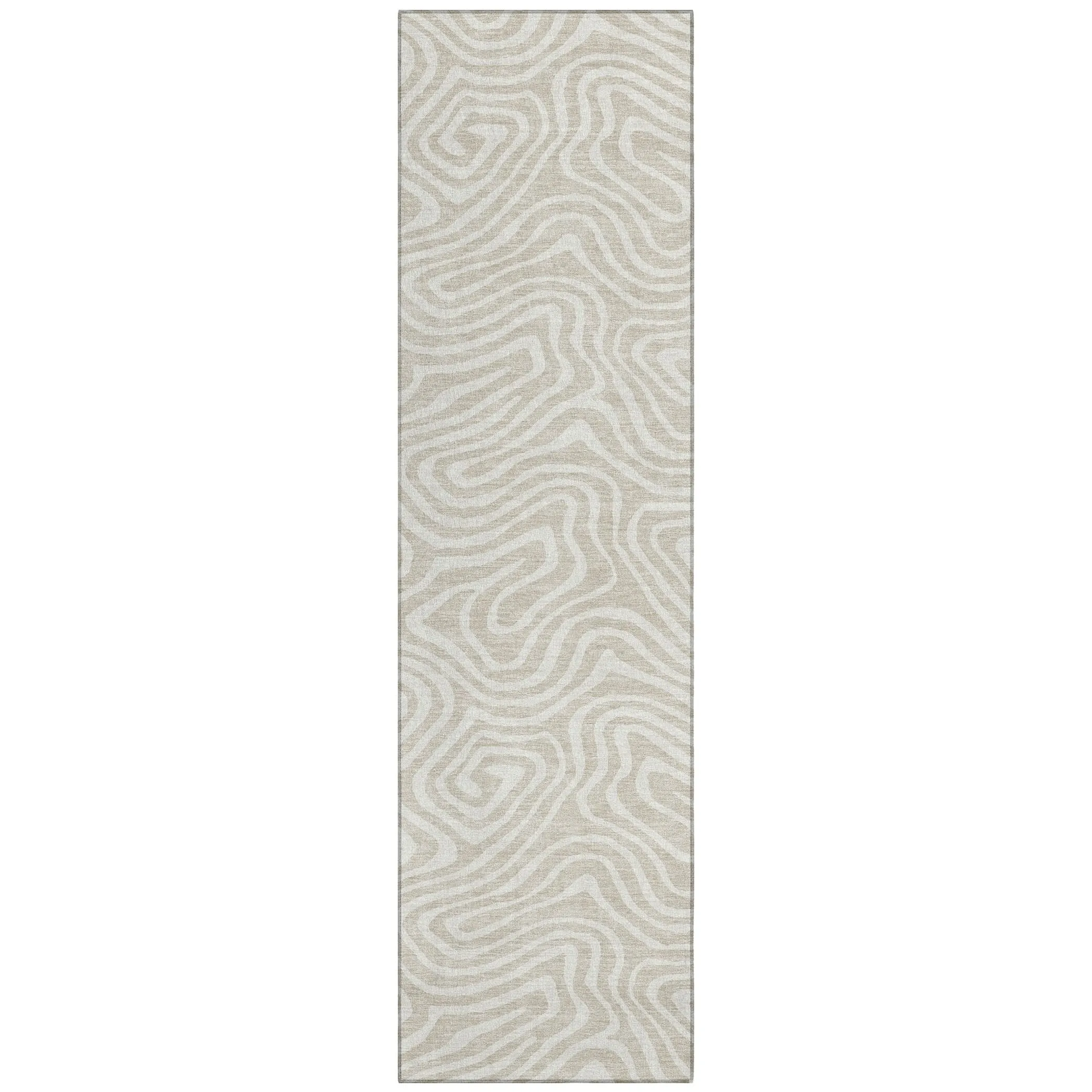 Machine Washable Indoor/ Outdoor Abstract Modern Chantille Rug