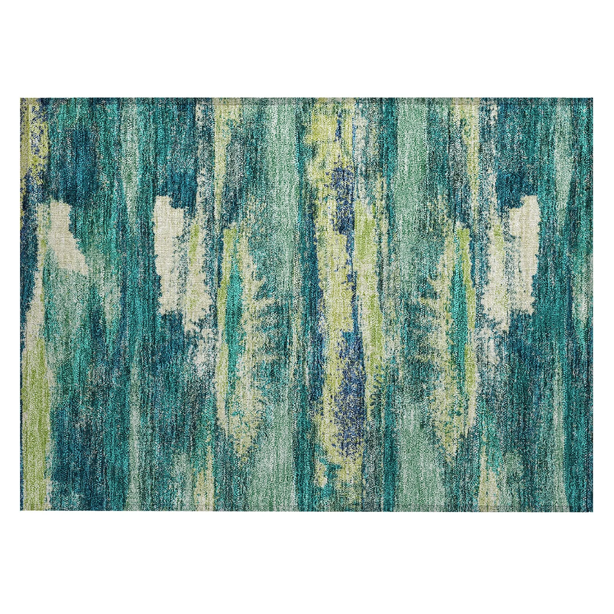 Machine Washable Indoor/ Outdoor Abstract Modern Chantille Rug