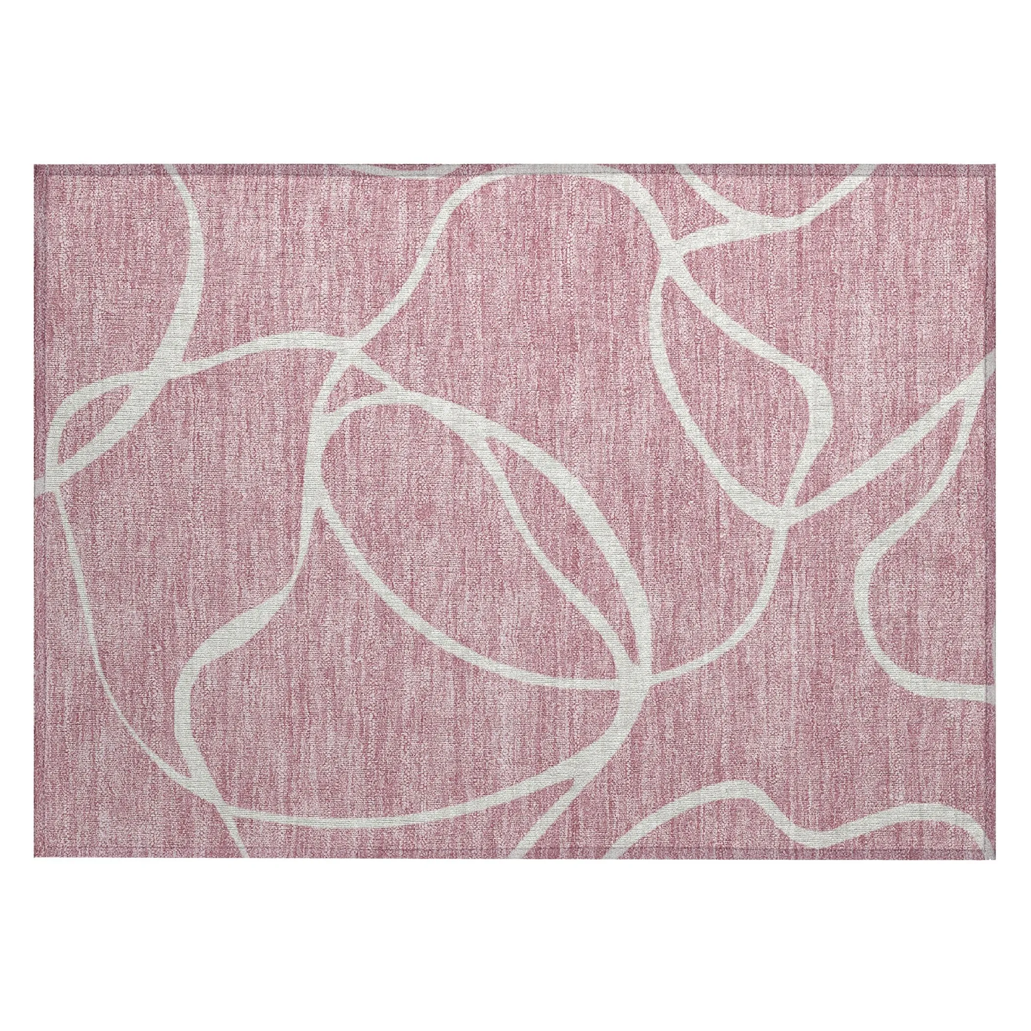 Machine Washable Indoor/ Outdoor Abstract Modern Chantille Rug