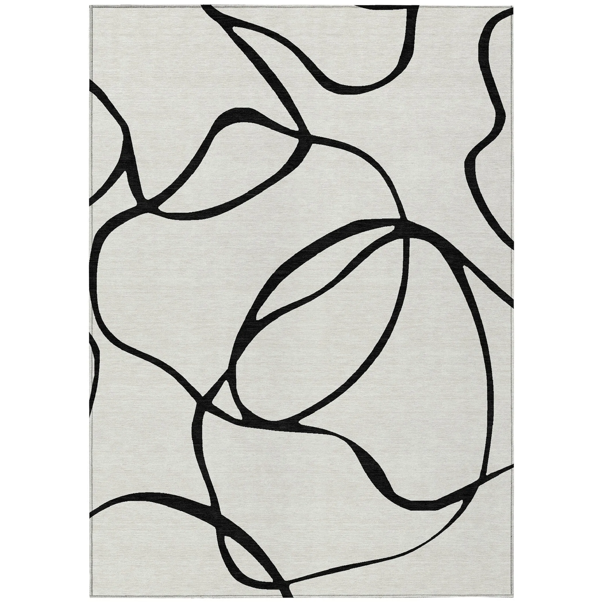 Machine Washable Indoor/ Outdoor Abstract Modern Chantille Rug