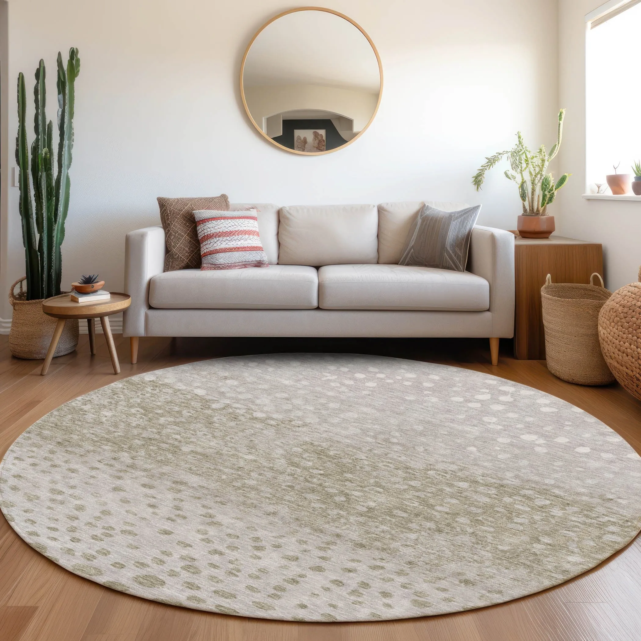 Machine Washable Indoor/ Outdoor Abstract Modern Chantille Rug