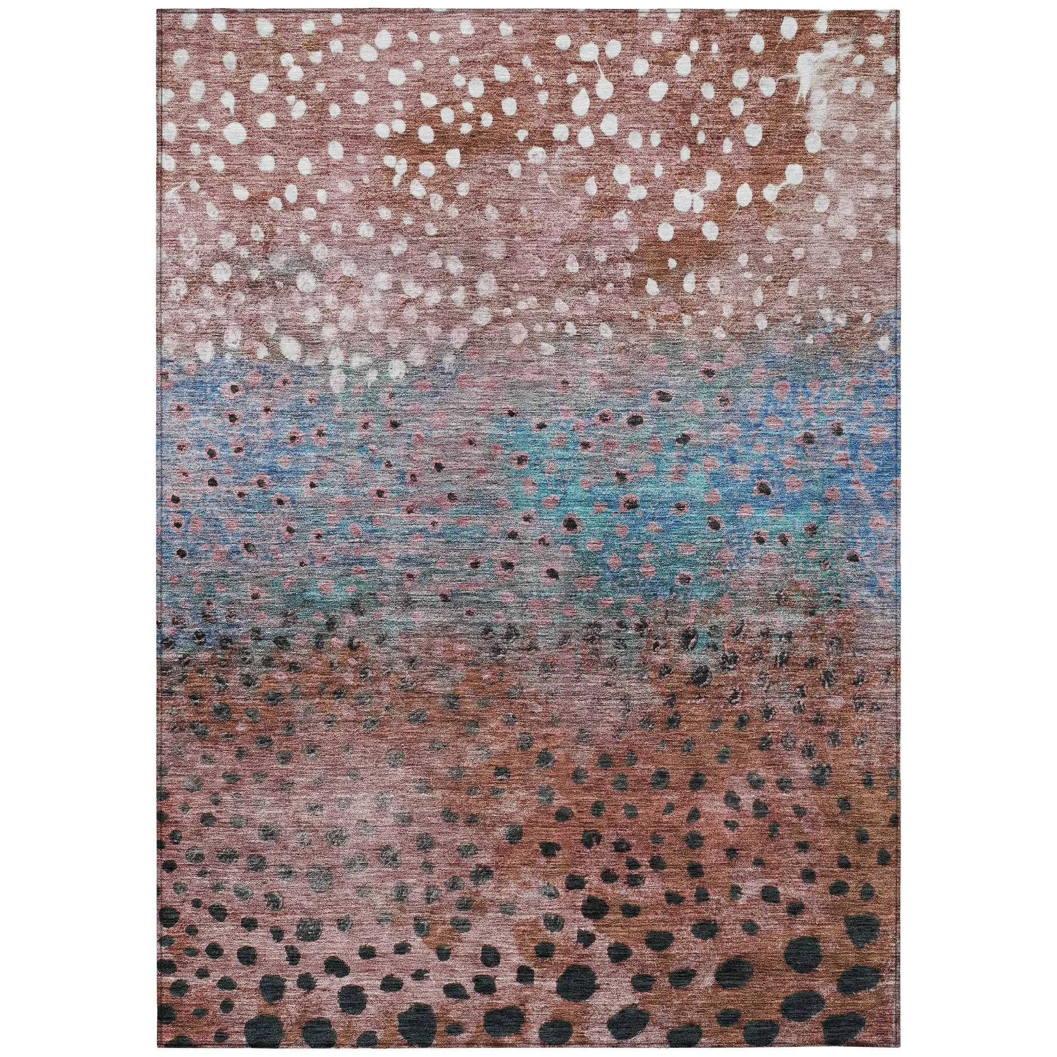 Machine Washable Indoor/ Outdoor Abstract Modern Chantille Rug