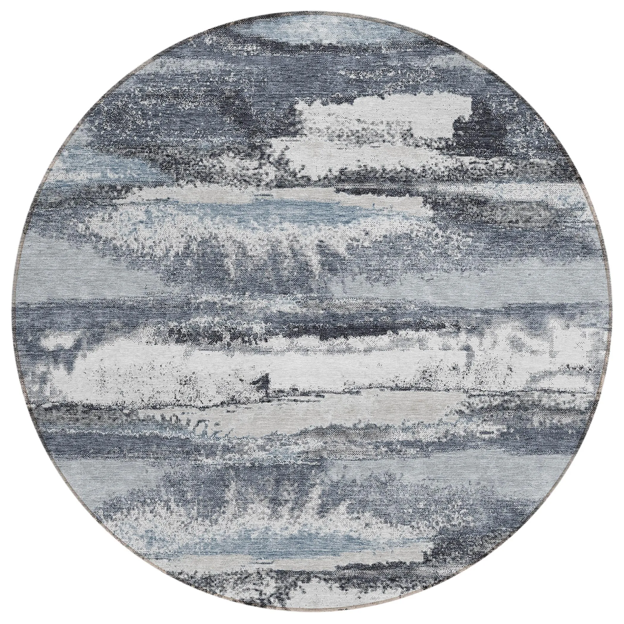 Machine Washable Indoor/ Outdoor Abstract Modern Chantille Rug