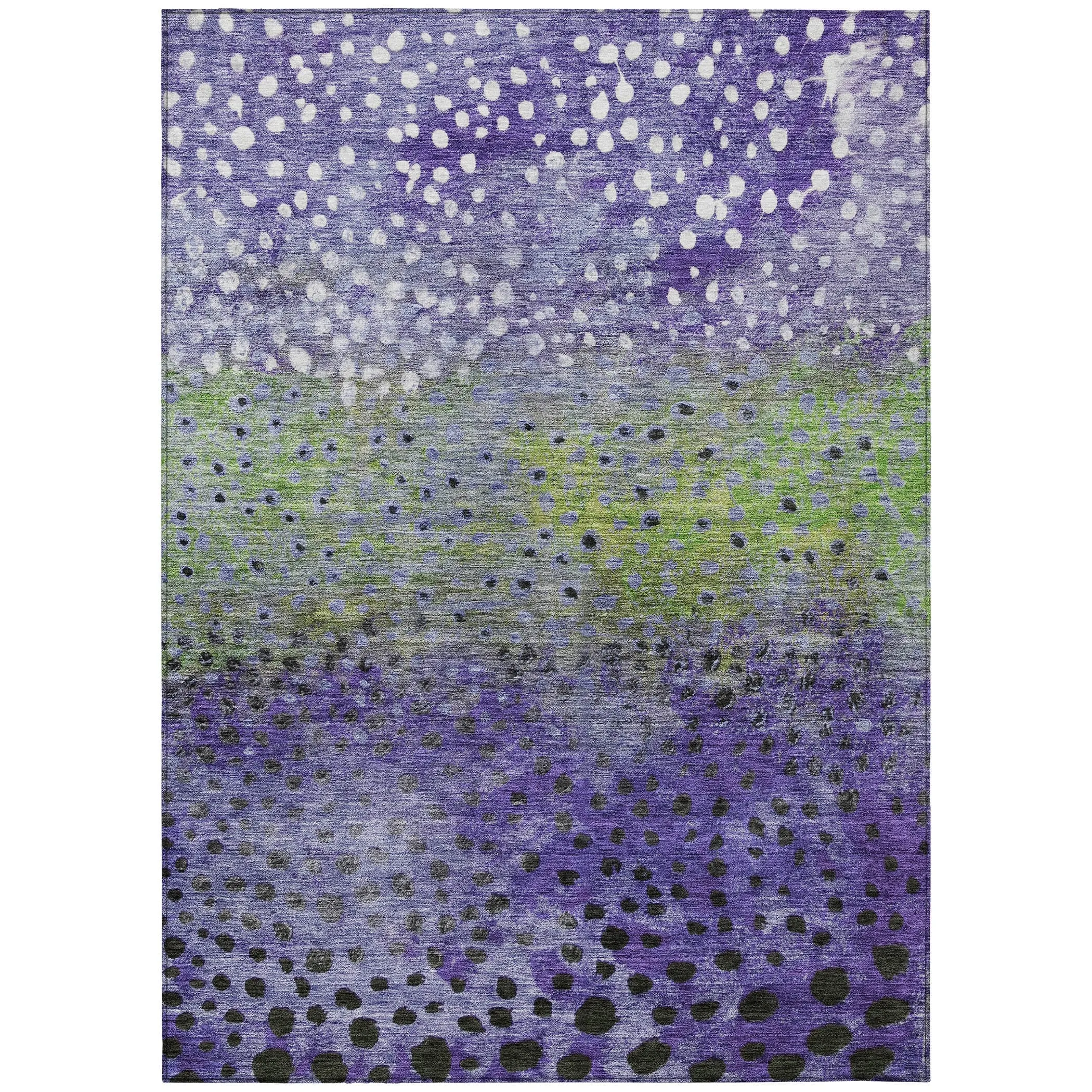 Machine Washable Indoor/ Outdoor Abstract Modern Chantille Rug