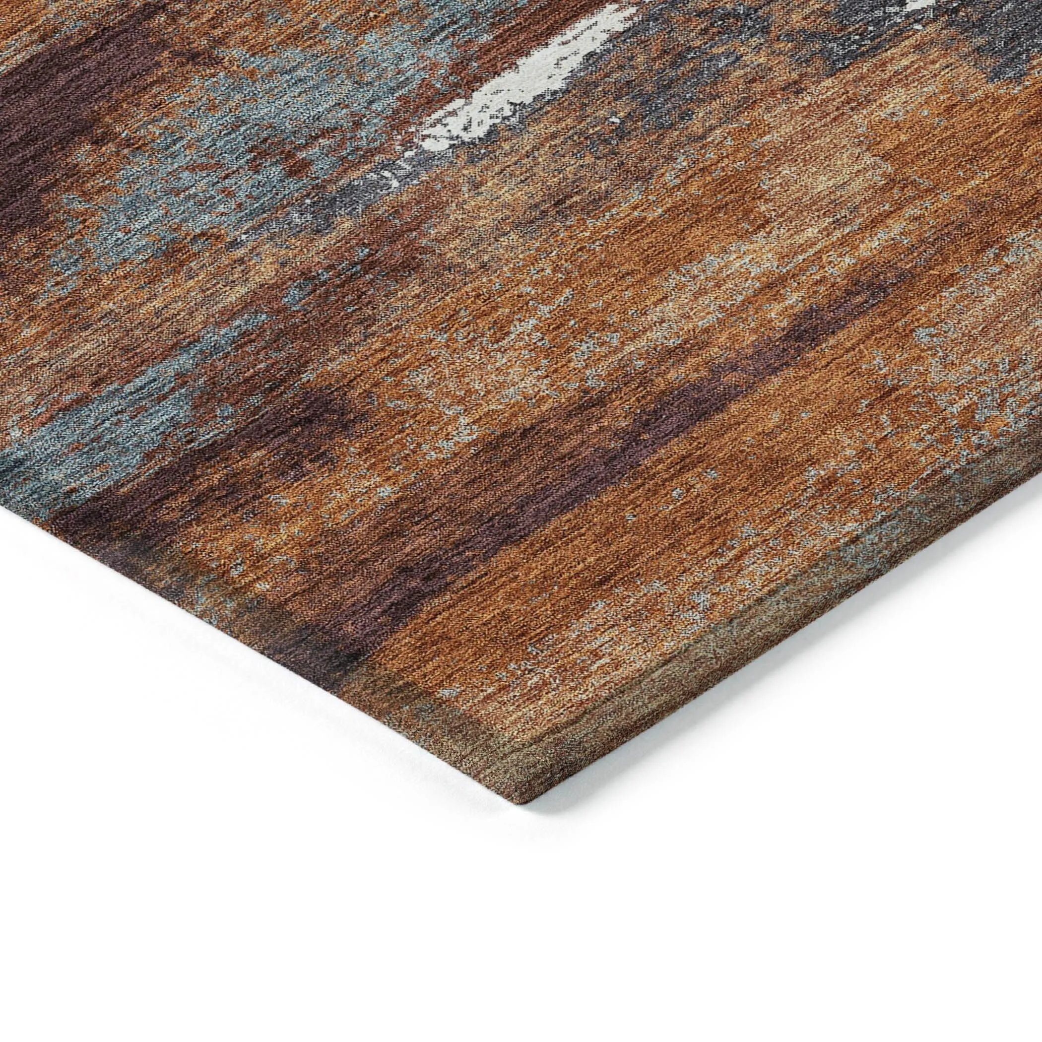 Machine Washable Indoor/ Outdoor Abstract Modern Chantille Rug