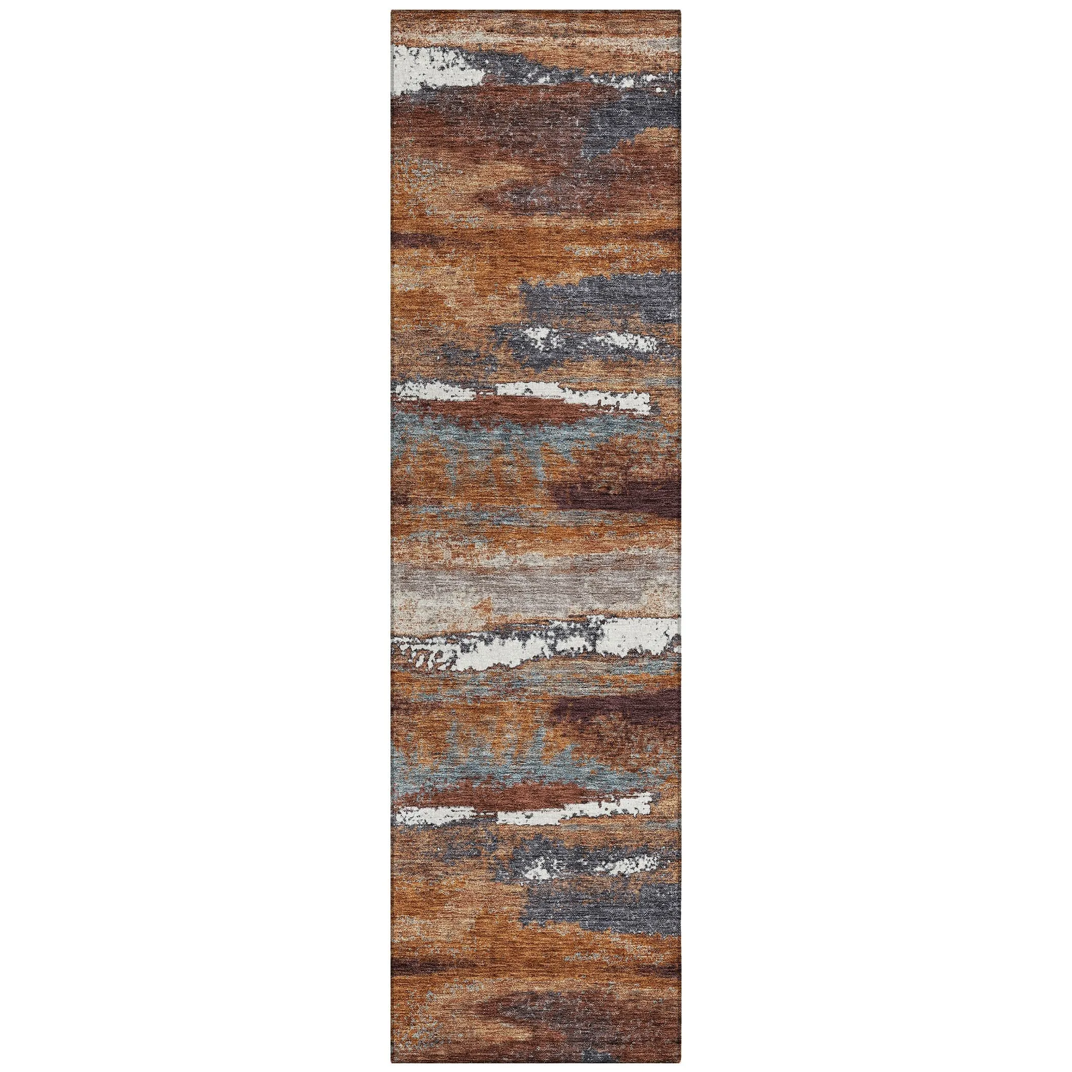 Machine Washable Indoor/ Outdoor Abstract Modern Chantille Rug