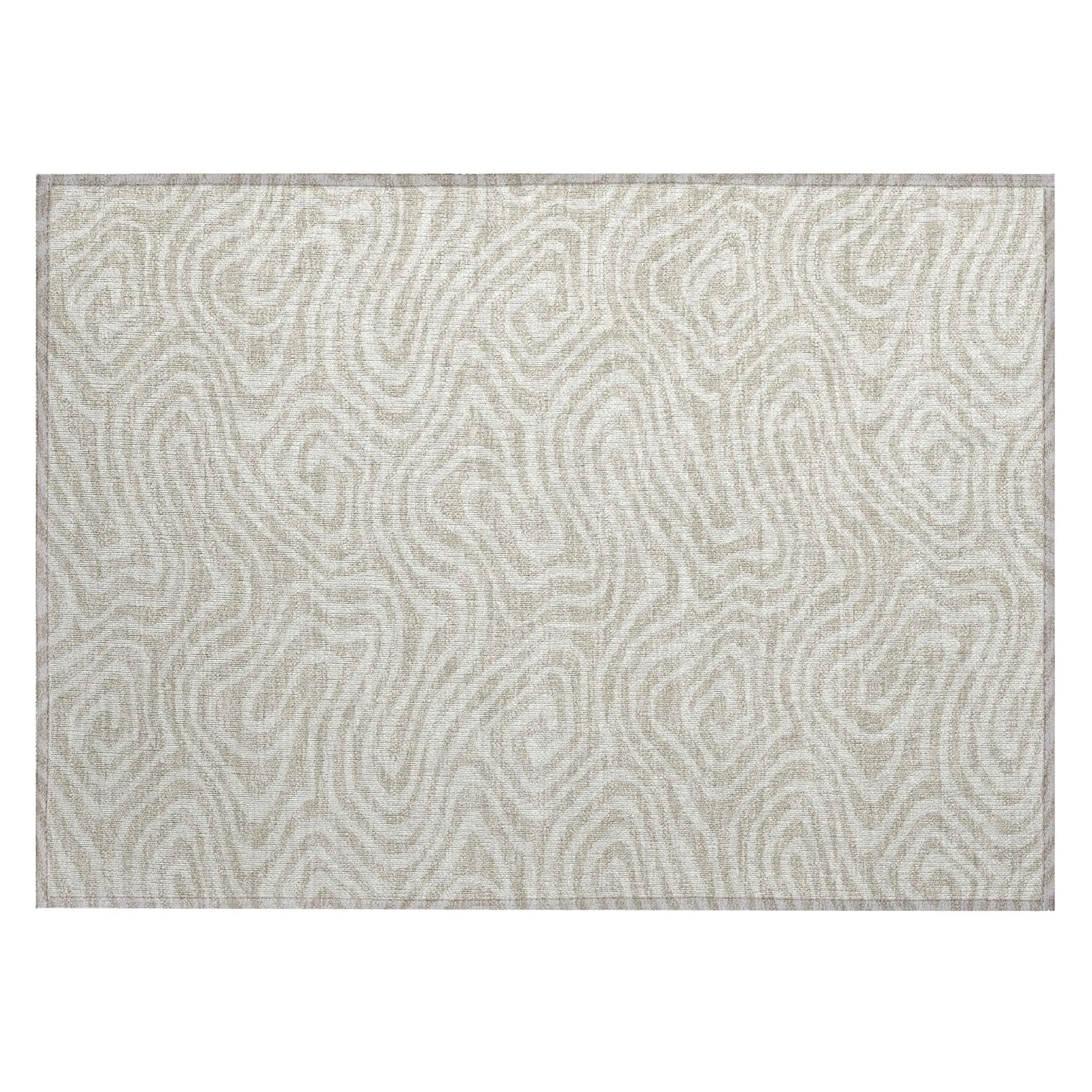 Machine Washable Indoor/ Outdoor Abstract Modern Chantille Rug