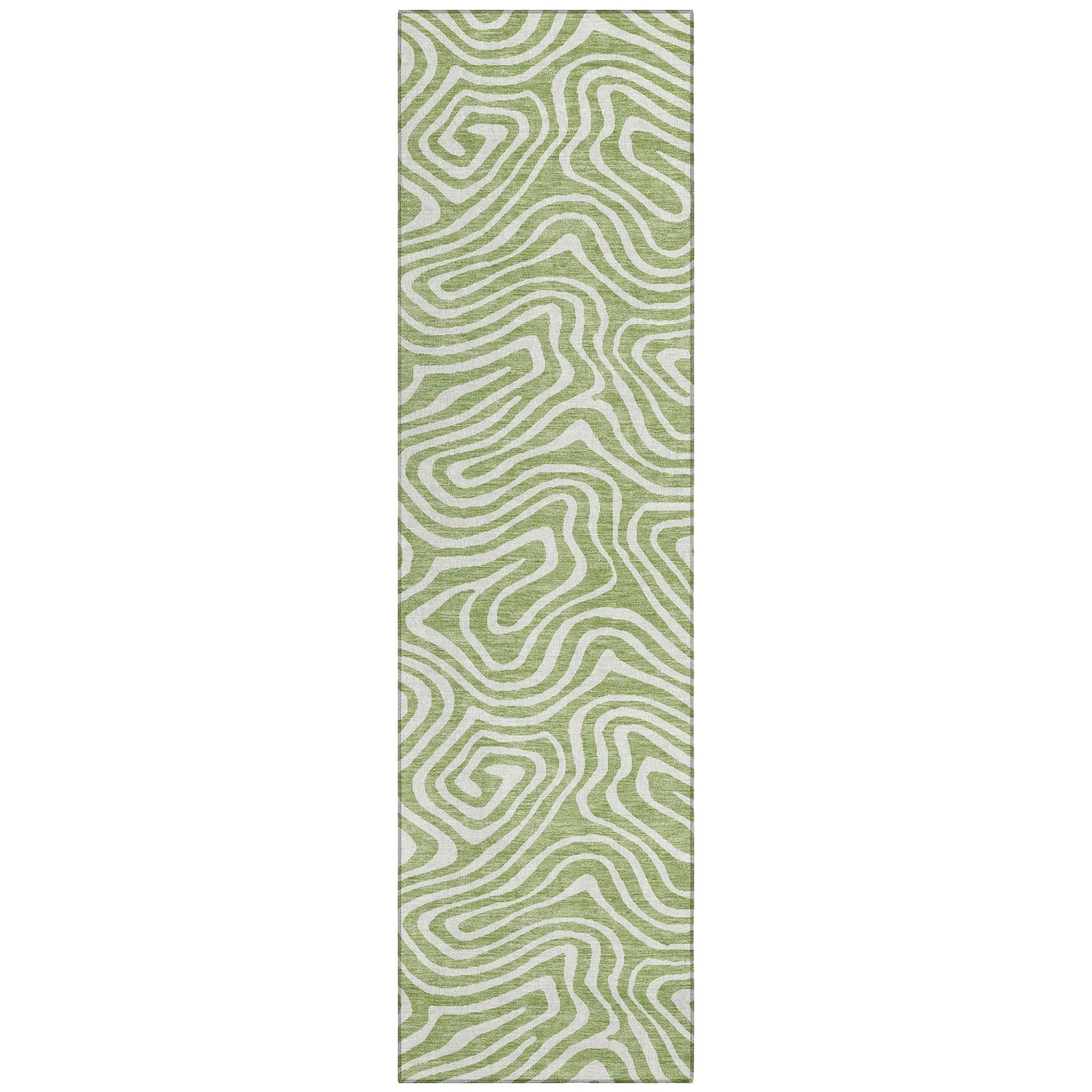 Machine Washable Indoor/ Outdoor Abstract Modern Chantille Rug