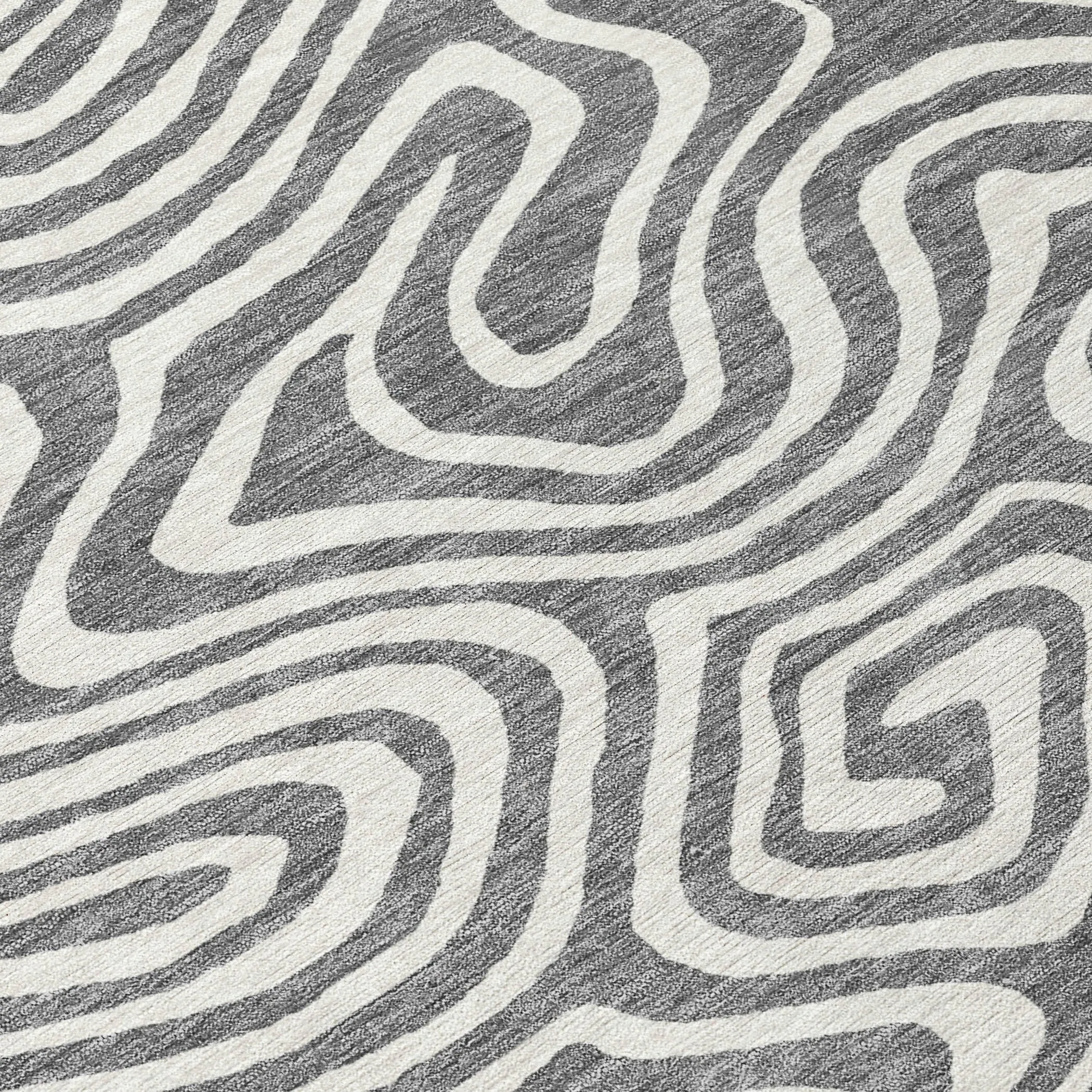 Machine Washable Indoor/ Outdoor Abstract Modern Chantille Rug