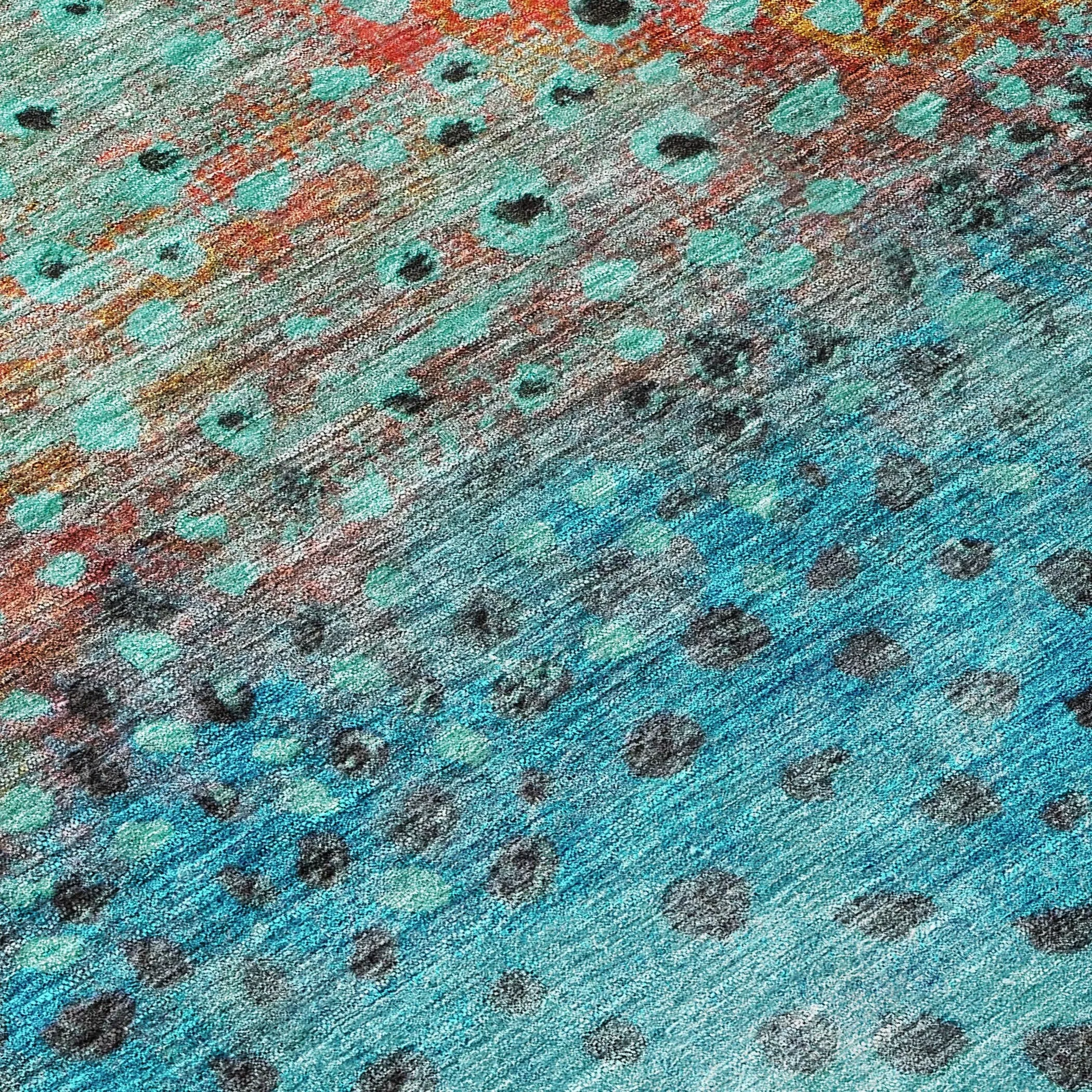 Machine Washable Indoor/ Outdoor Abstract Modern Chantille Rug