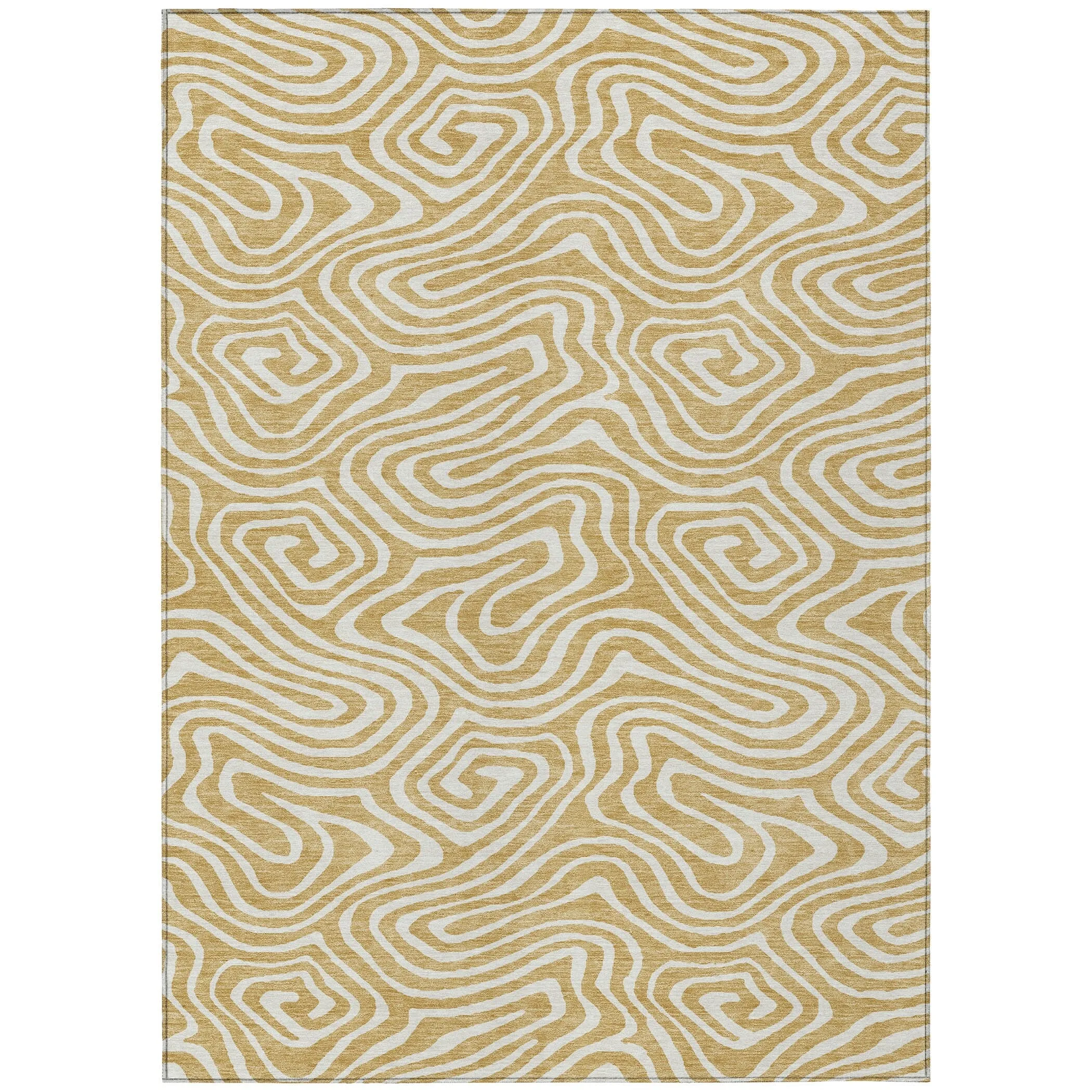 Machine Washable Indoor/ Outdoor Abstract Modern Chantille Rug