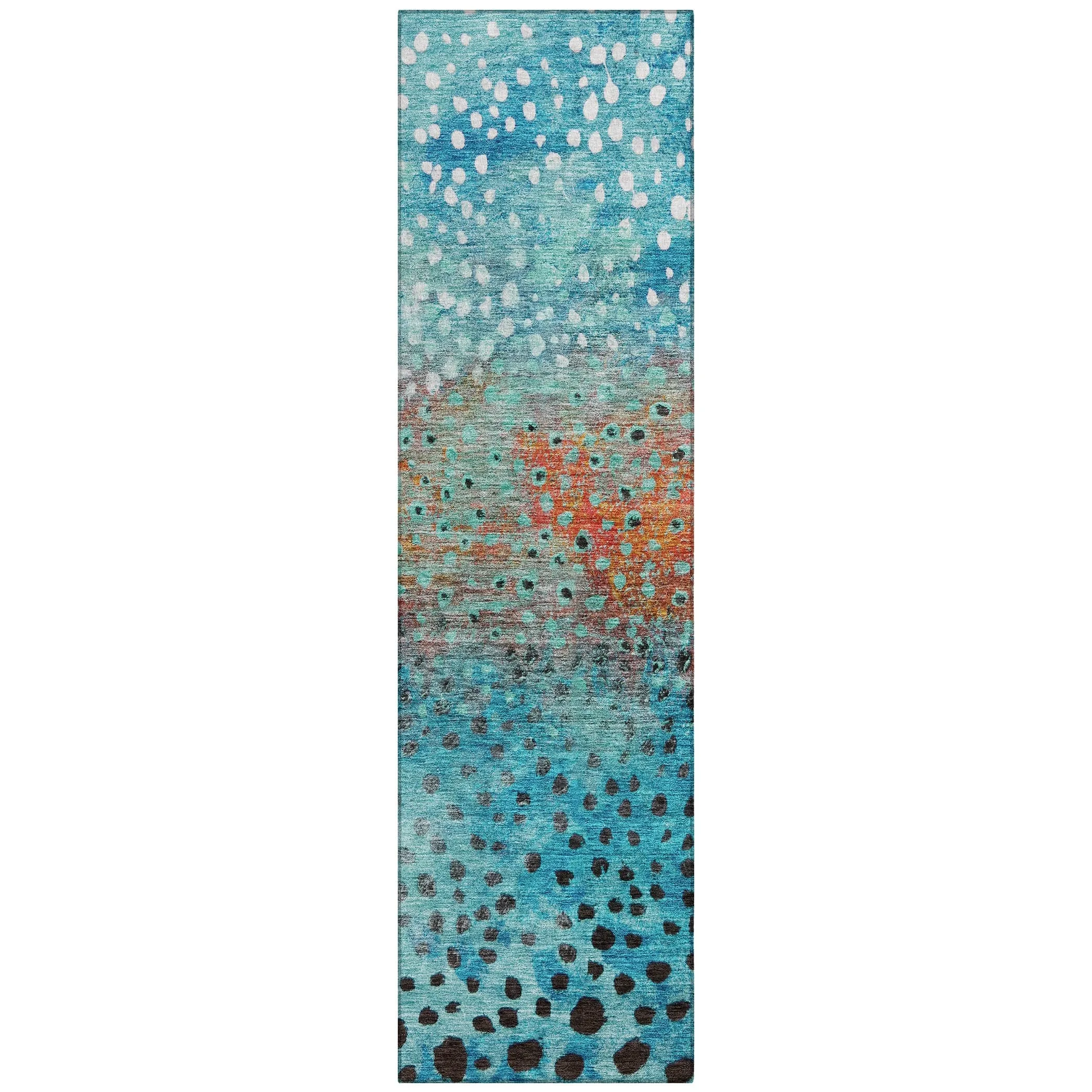 Machine Washable Indoor/ Outdoor Abstract Modern Chantille Rug
