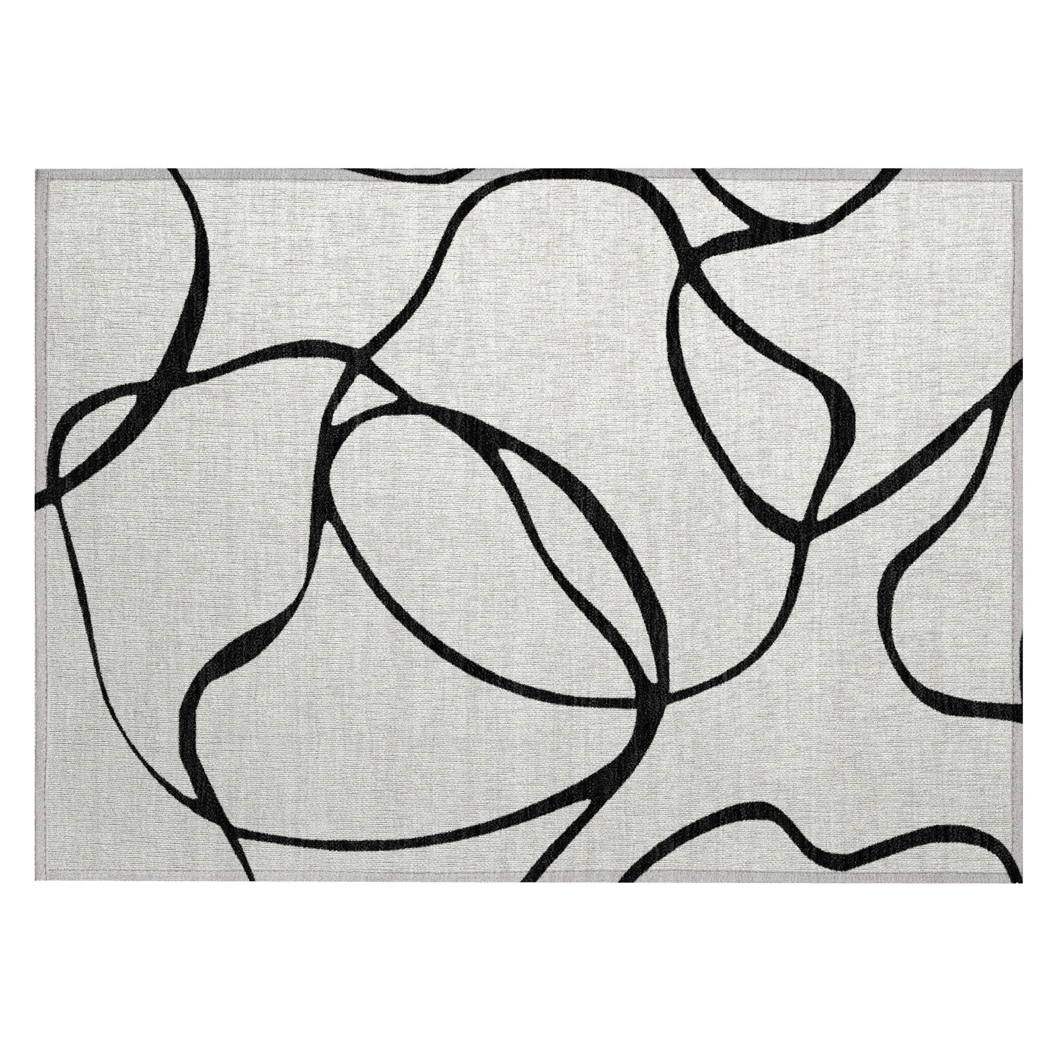 Machine Washable Indoor/ Outdoor Abstract Modern Chantille Rug