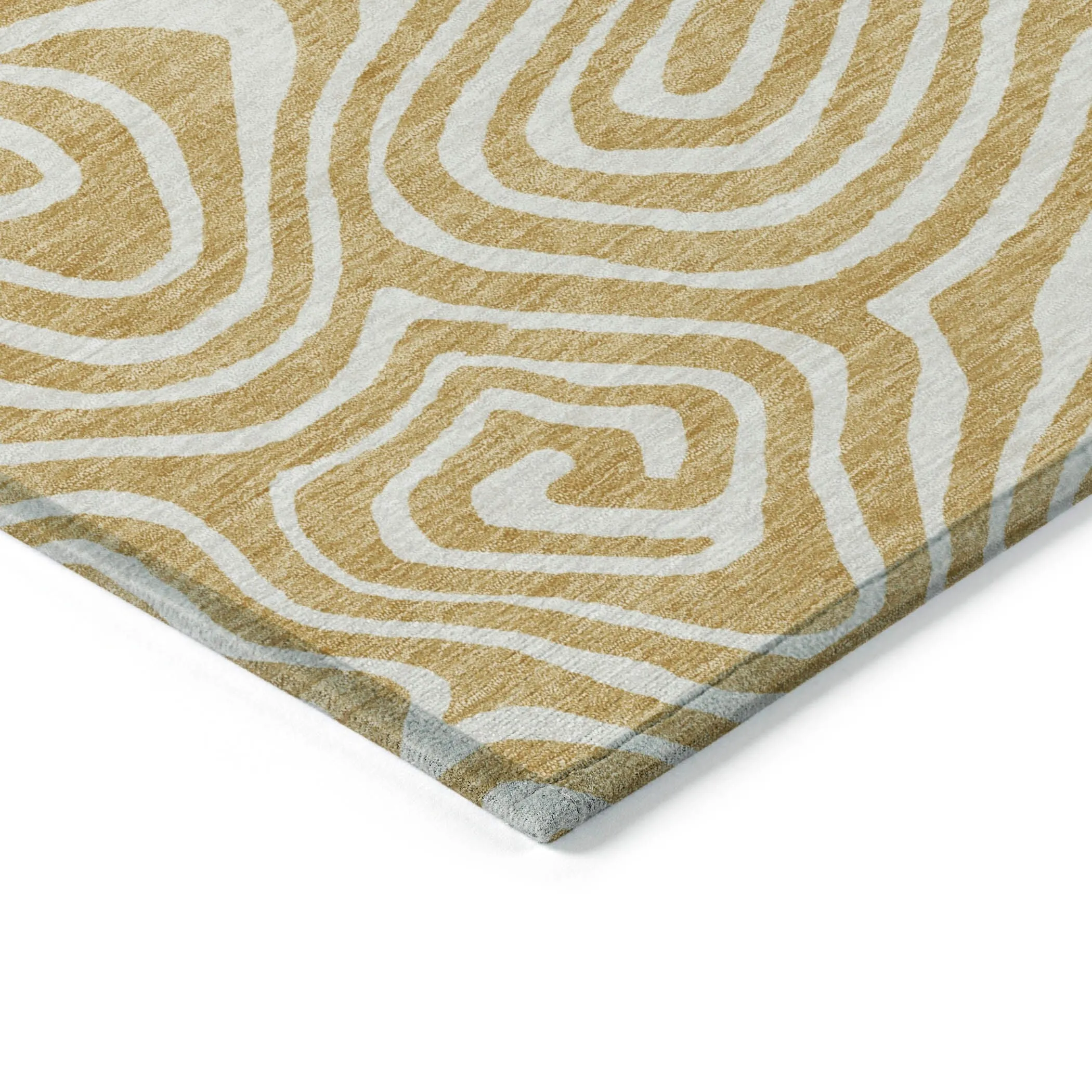 Machine Washable Indoor/ Outdoor Abstract Modern Chantille Rug